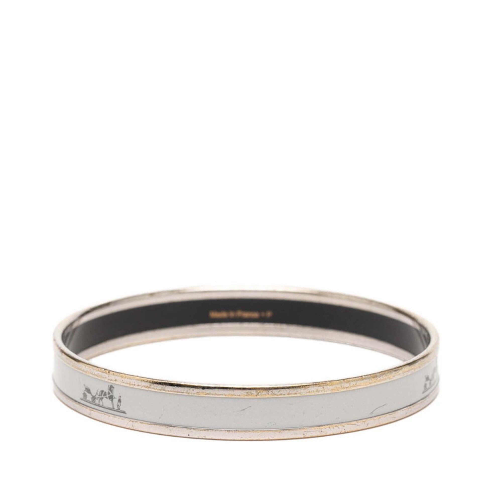Hermes Hermes Email PM Bangle, Silver, Gray Metal, Women's Size ONE SIZE - 3 Thumbnail