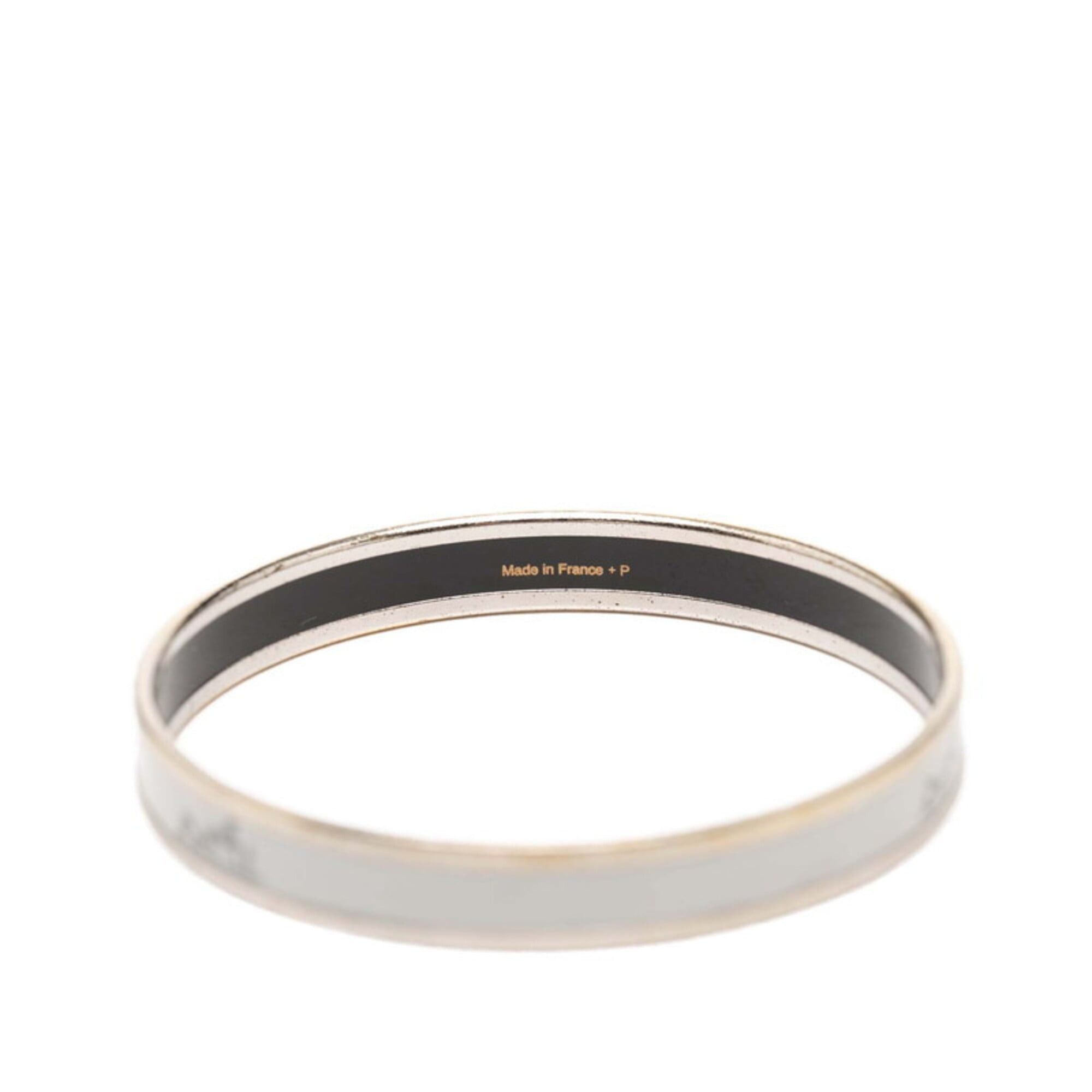 Hermes Hermes Email PM Bangle, Silver, Gray Metal, Women's Size ONE SIZE - 4 Thumbnail