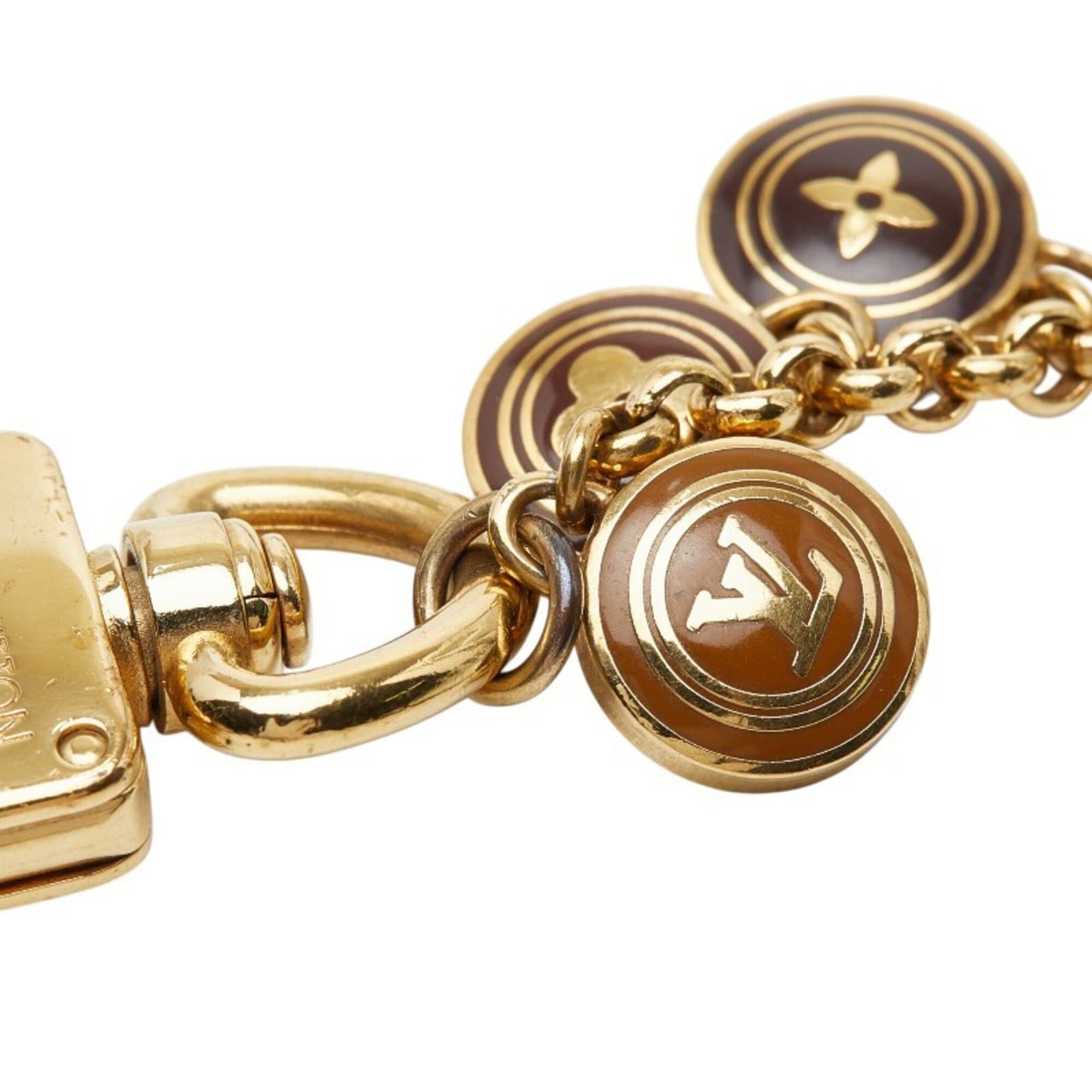 Louis Vuitton Louis Vuitton Portefeuille Chaine Pastille Keychain Charm M65386 Gold Brown Plated Women's LOUIS VUITTON Size ONE SIZE - 4 Thumbnail