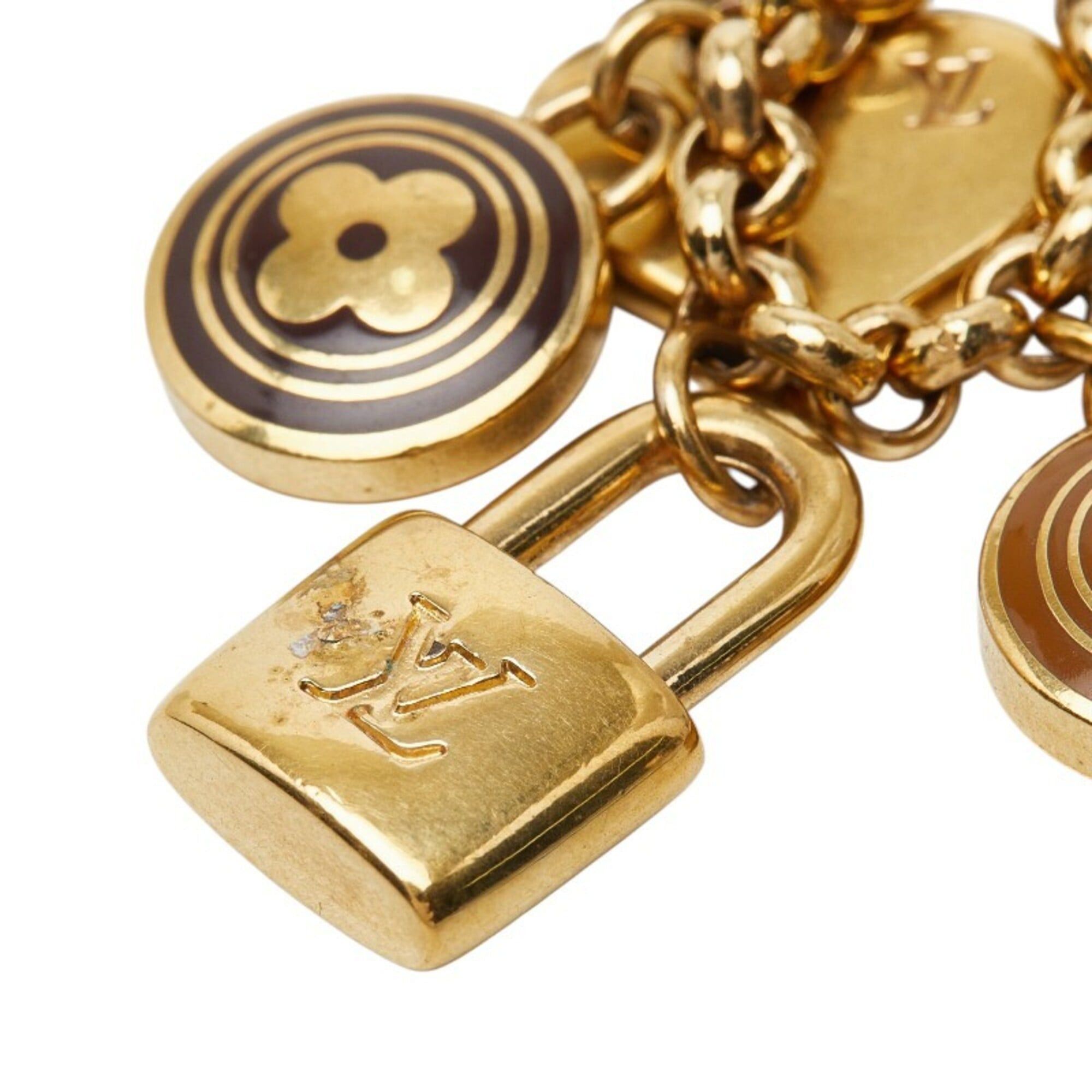 Louis Vuitton Louis Vuitton Portefeuille Chaine Pastille Keychain Charm M65386 Gold Brown Plated Women's LOUIS VUITTON Size ONE SIZE - 3 Thumbnail