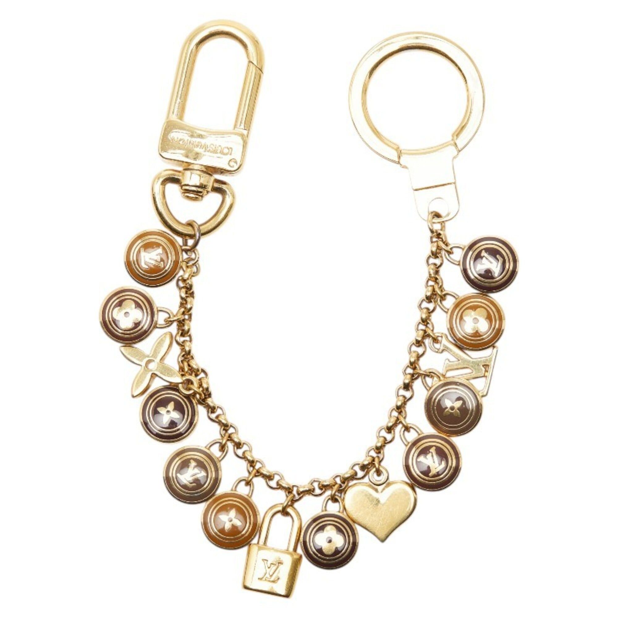 Louis Vuitton Louis Vuitton Portefeuille Chaine Pastille Keychain Charm M65386 Gold Brown Plated Women's LOUIS VUITTON Size ONE SIZE - 2 Thumbnail