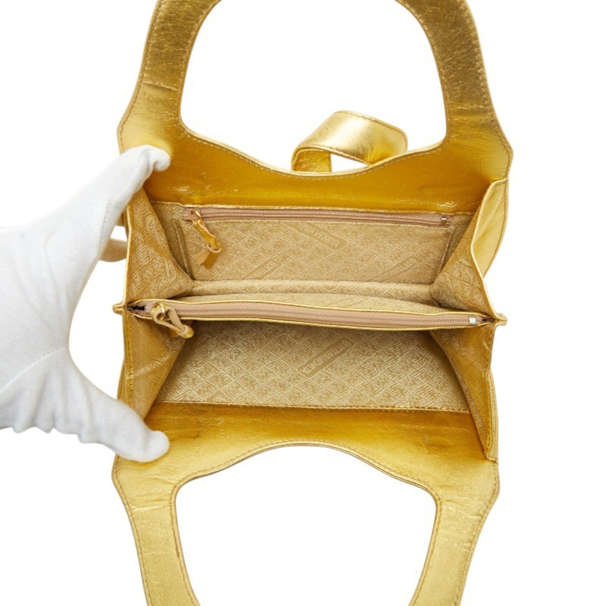 Bottega Veneta Bottega Veneta Mini Handbag, Gold Leather, Women's. Size ONE SIZE - 6 Thumbnail