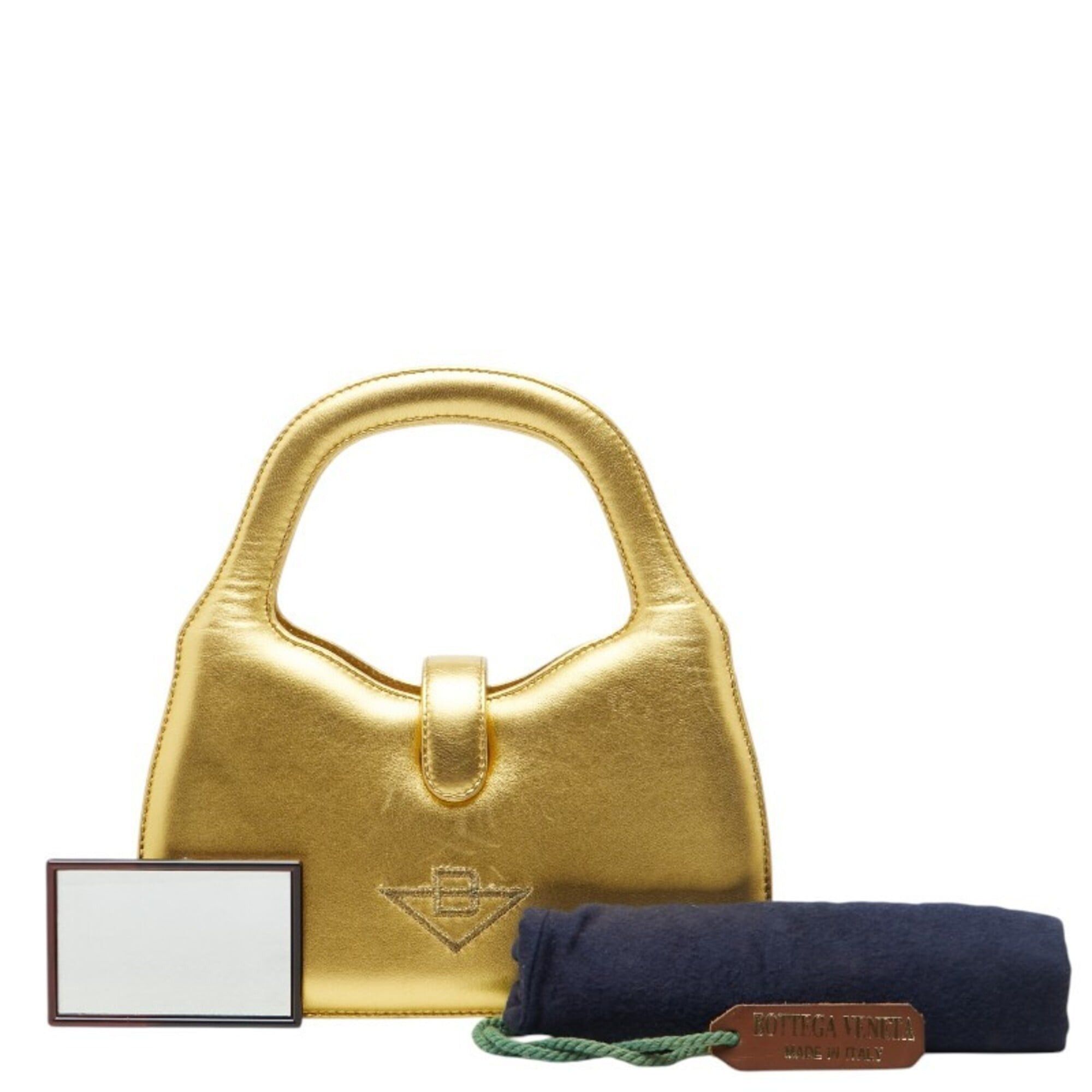 Bottega Veneta Bottega Veneta Mini Handbag, Gold Leather, Women's. Size ONE SIZE - 8 Thumbnail