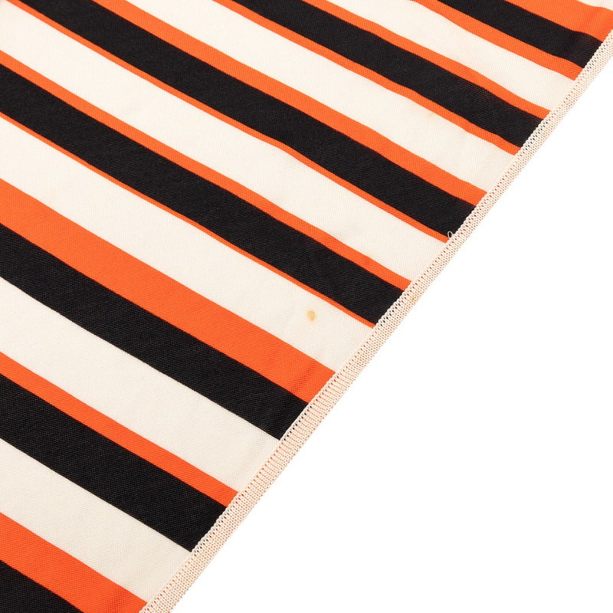 Hermes Hermes H AU GALOP Triangle Scarf/Muffler in Orange, White, and Black Silk Jersey - Women's Size ONE SIZE - 6 Thumbnail