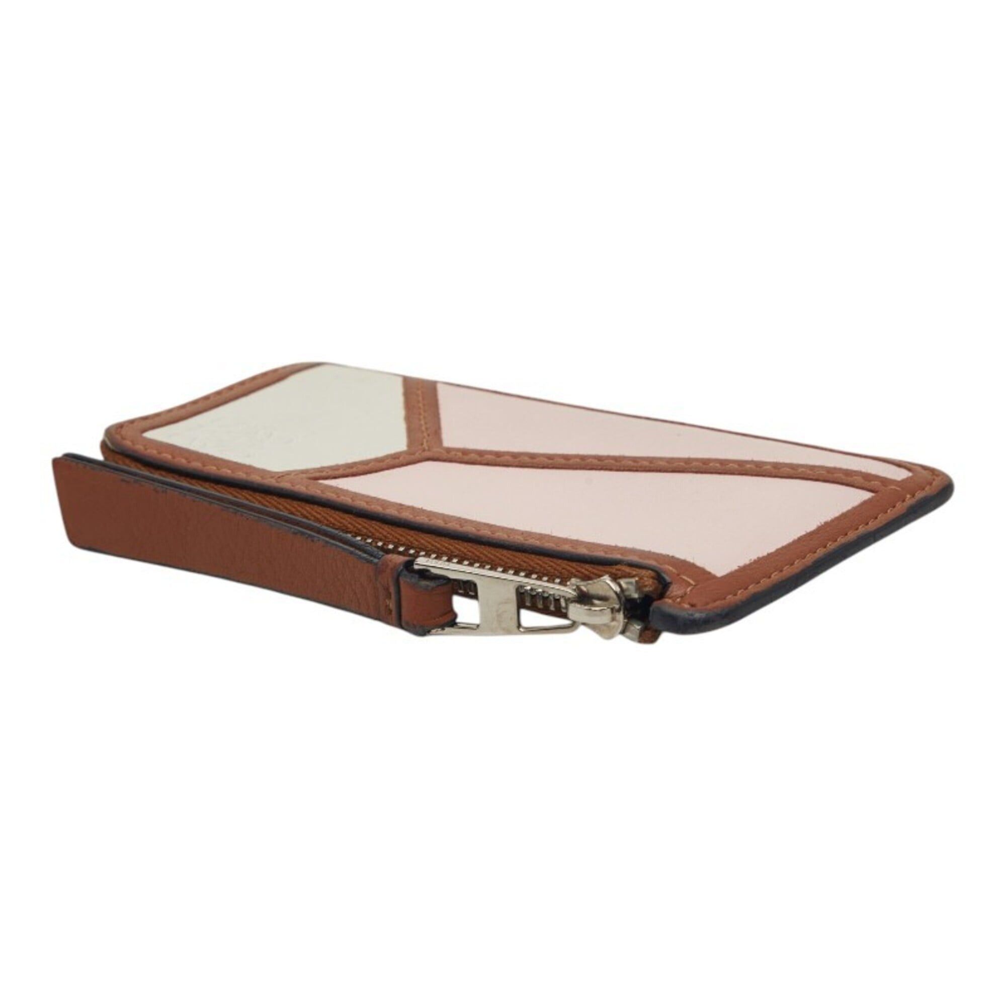 Loewe Loewe Anagram Puzzle Wallet/Coin Purse/Card Case in Brown, Pink, and White Leather for Women Size ONE SIZE - 5 Thumbnail