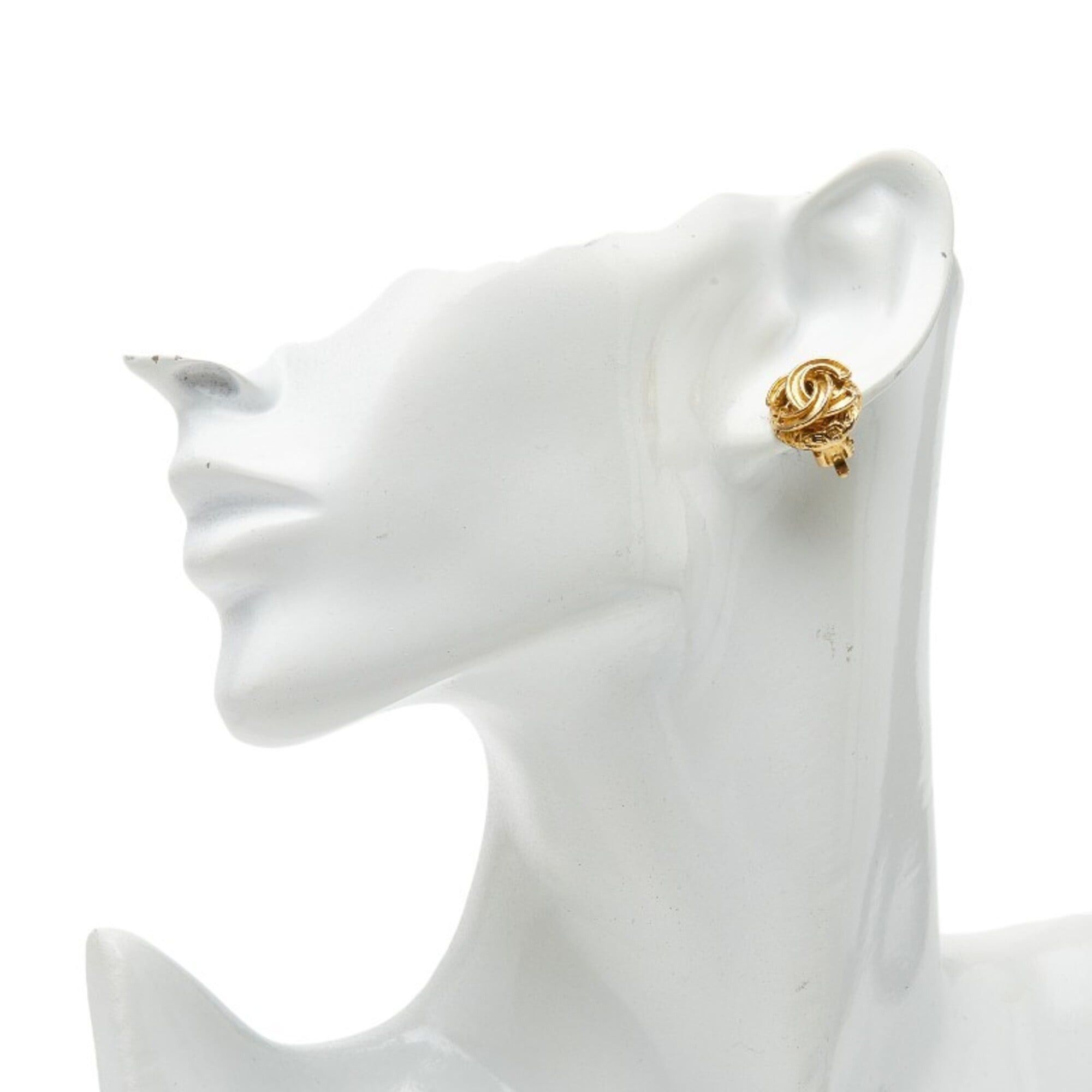 Chanel Chanel Vintage Coco Mark Earrings, Gold Plated, Women's CHANEL Size ONE SIZE - 5 Thumbnail