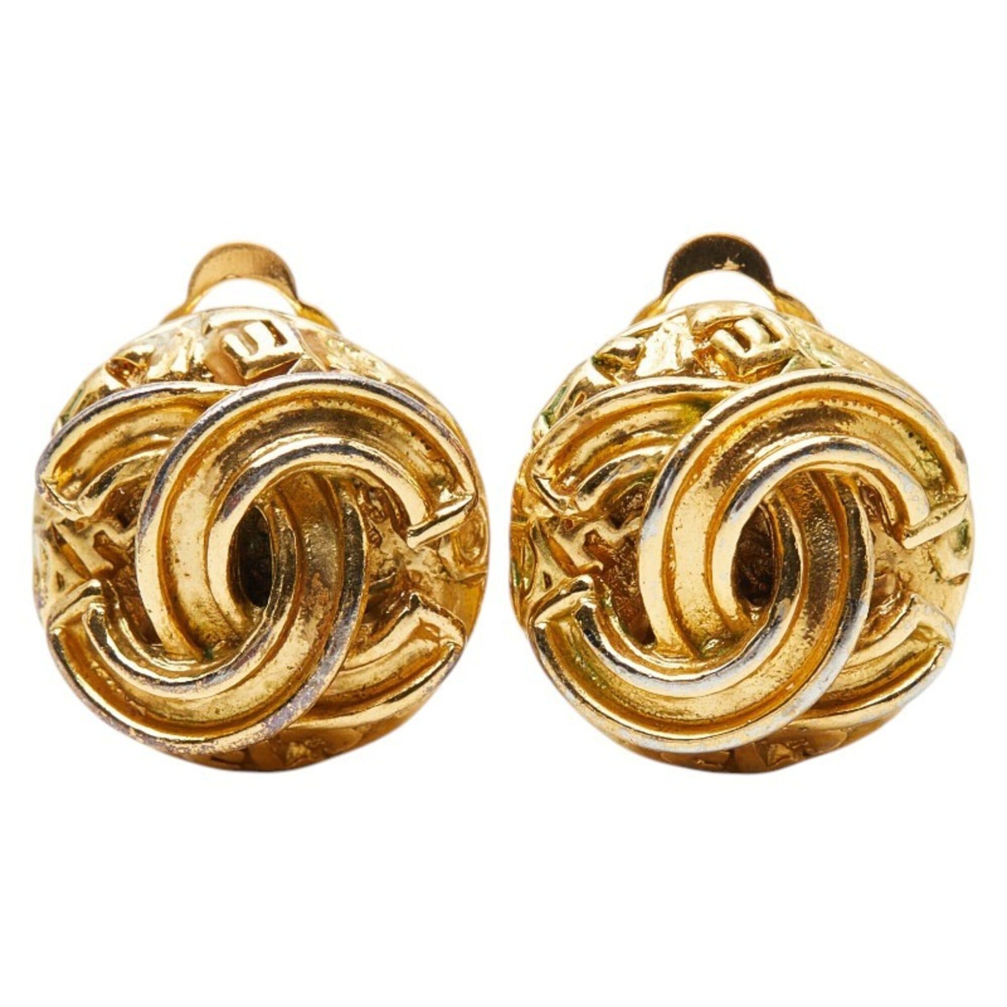 Chanel Chanel Vintage Coco Mark Earrings, Gold Plated, Women's CHANEL Size ONE SIZE - 2 Thumbnail