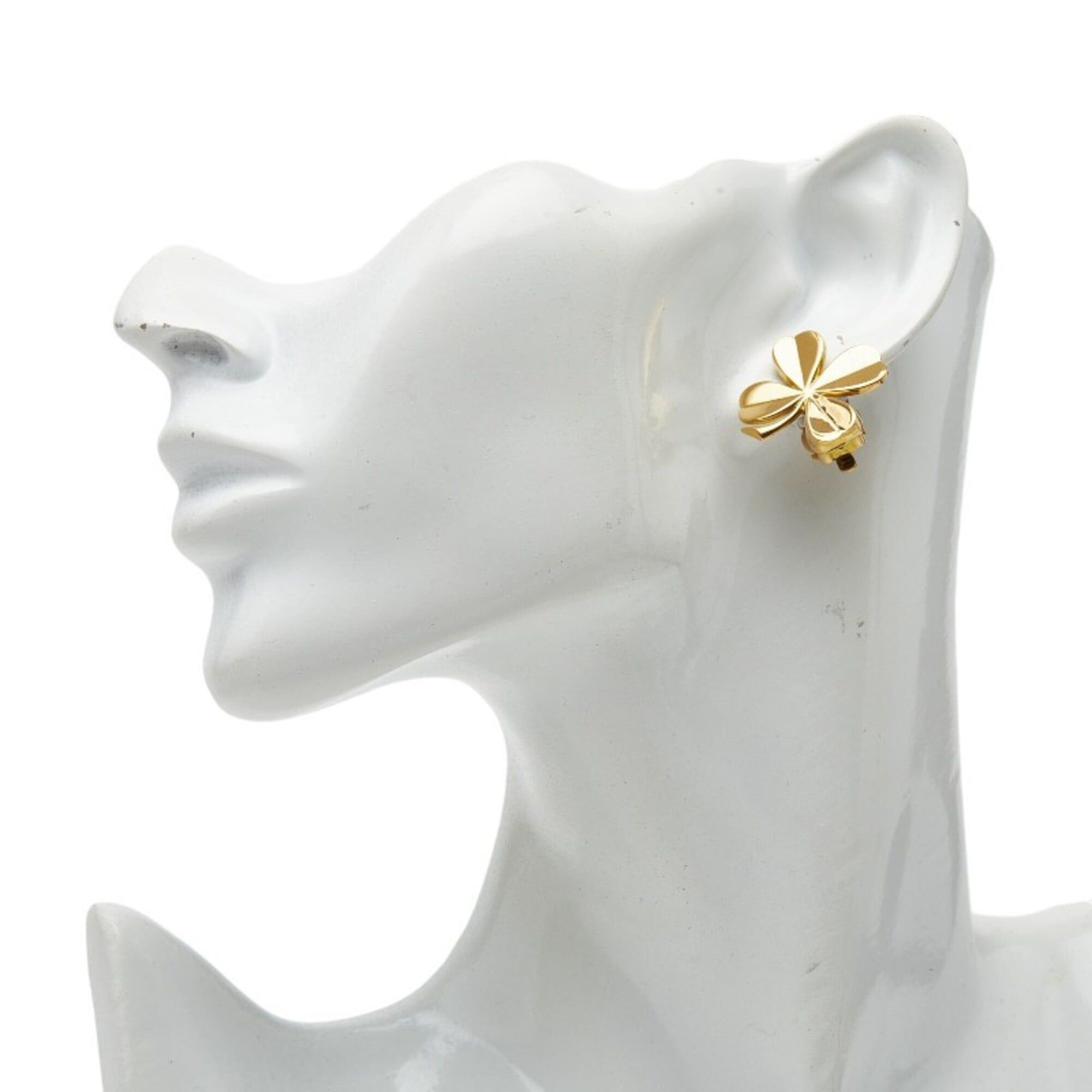 Chanel Chanel Clover Motif Earrings, Gold Plated, Women's. Size ONE SIZE - 5 Thumbnail