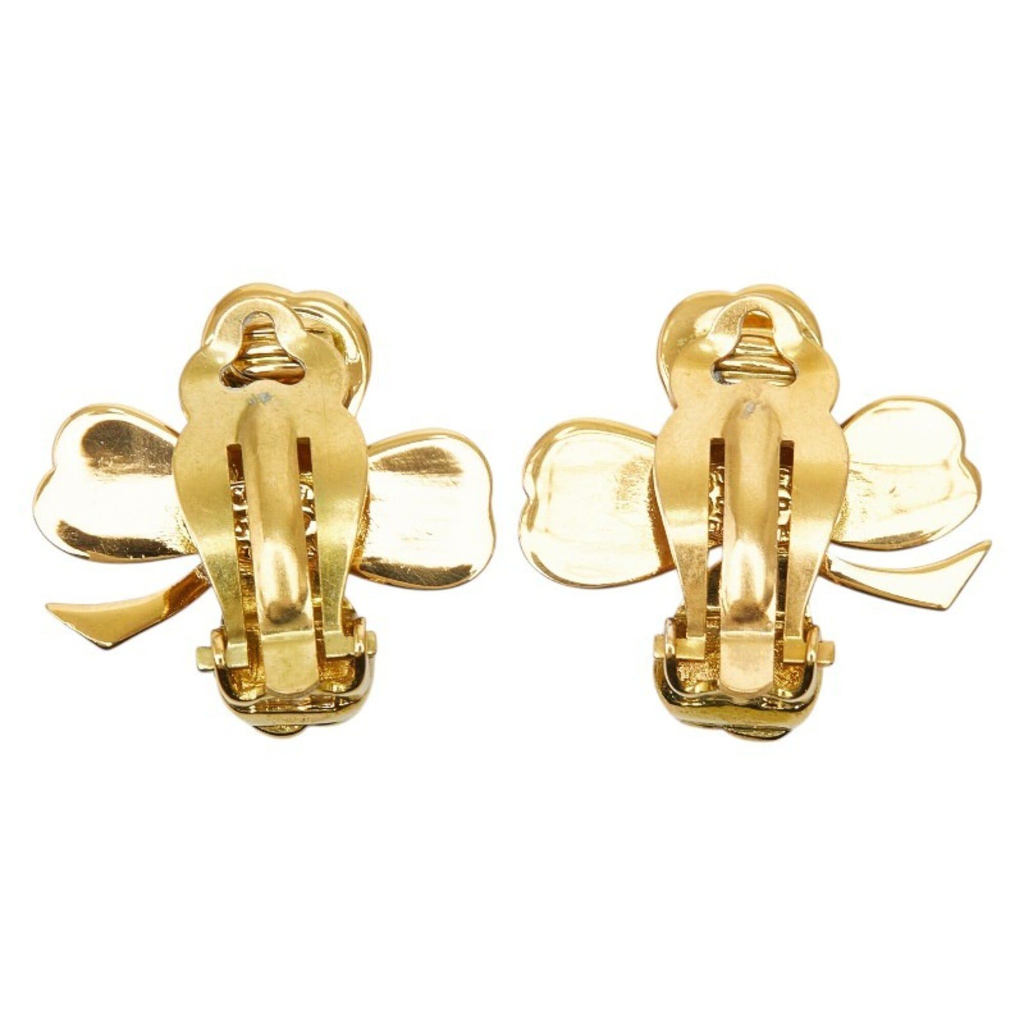 Chanel Chanel Clover Motif Earrings, Gold Plated, Women's. Size ONE SIZE - 3 Thumbnail