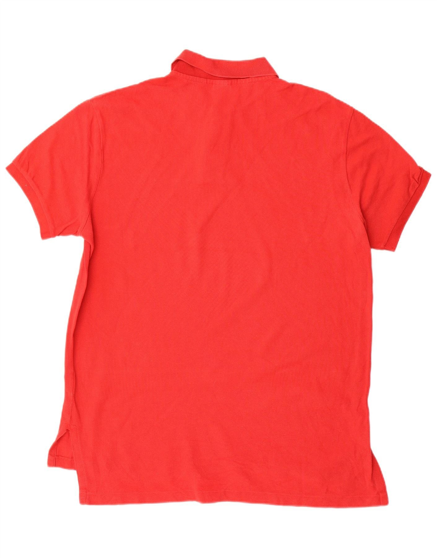Polo Ralph Lauren Mens Custom Fit Polo Shirt Large Red Cotton Size US L / EU 52-54 / 3 - 2 Thumbnail