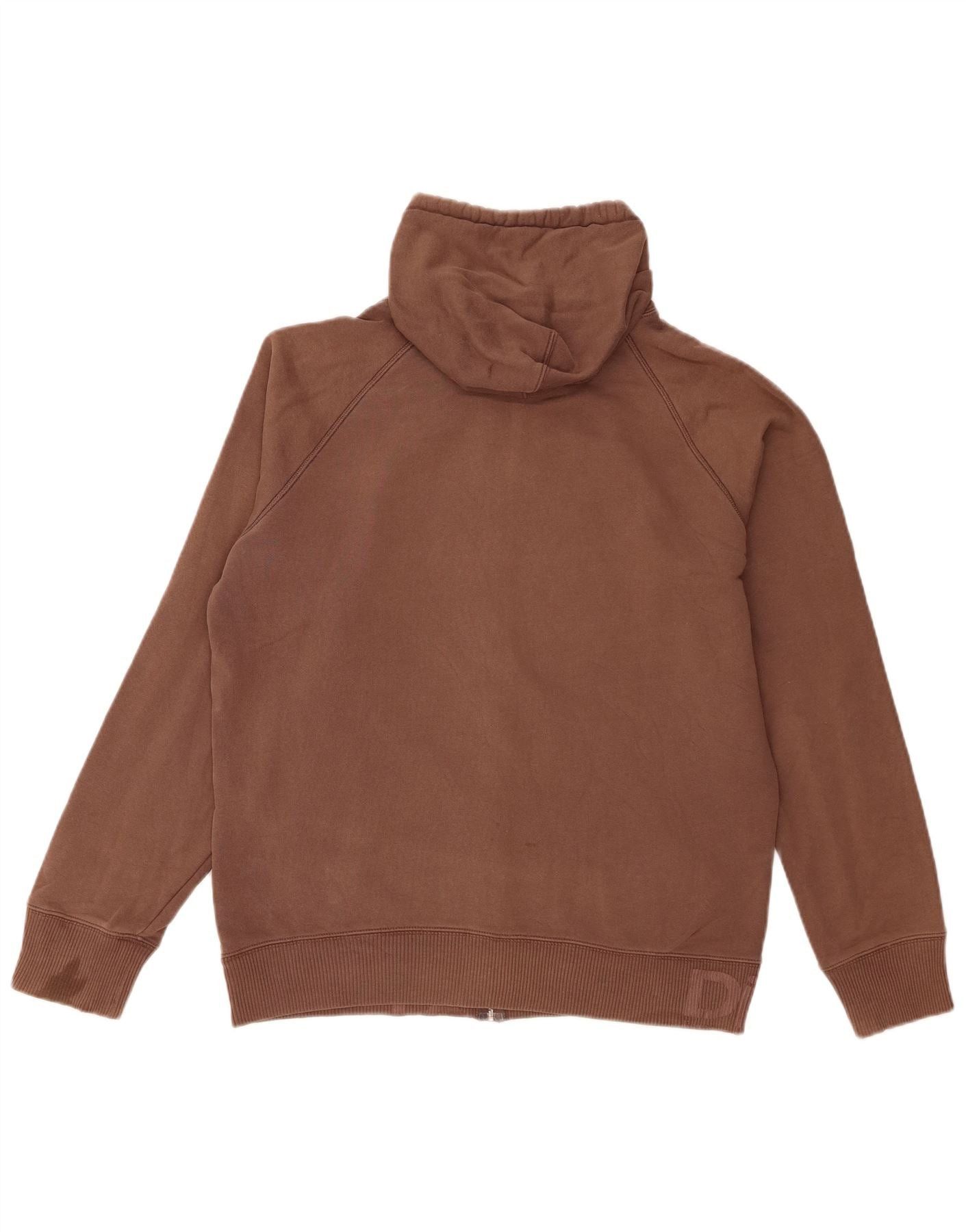Diesel Womens Graphic Zip Hoodie Sweater Large Brown Cotton Size XL / US 12-14 / IT 48-50 - 2 Thumbnail