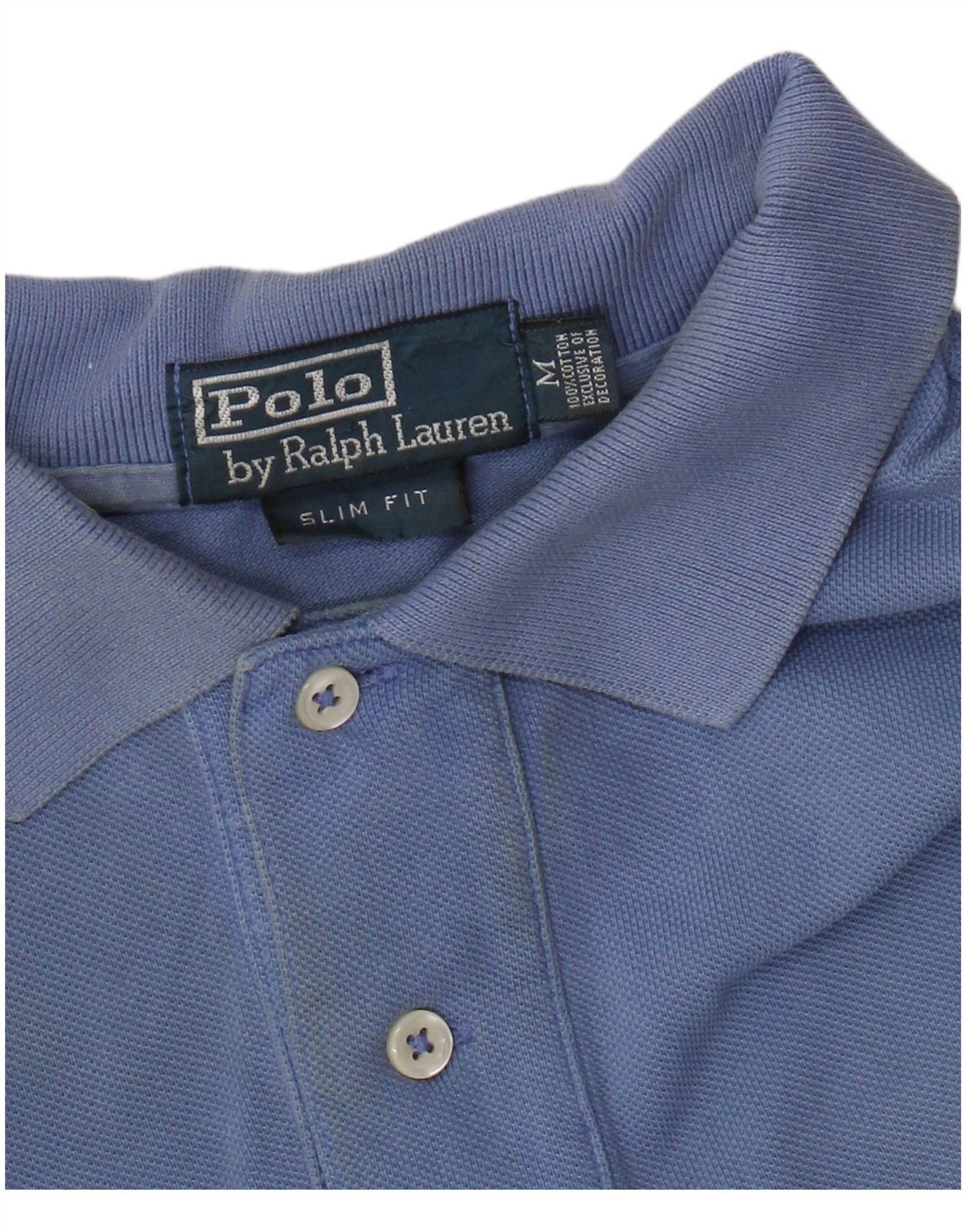 Polo Ralph Lauren Mens Slim Fit Polo Shirt Medium Blue Cotton Size US M / EU 48-50 / 2 - 7 Thumbnail