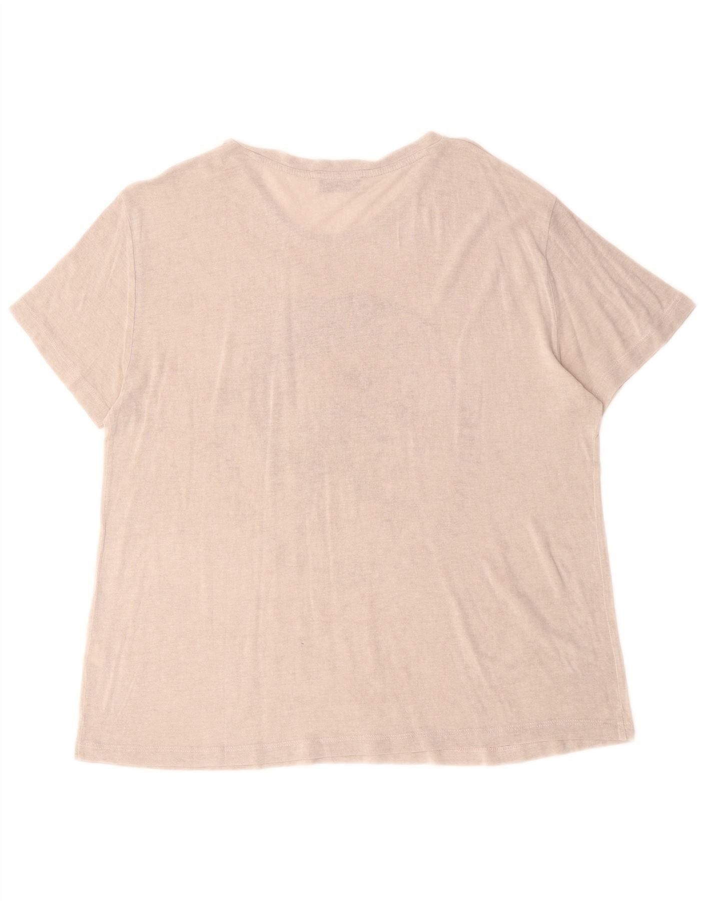 Diesel Womens Graphic T-Shirt Top UK 18 XL Beige Classic Size L / US 10 / IT 46 - 2 Thumbnail