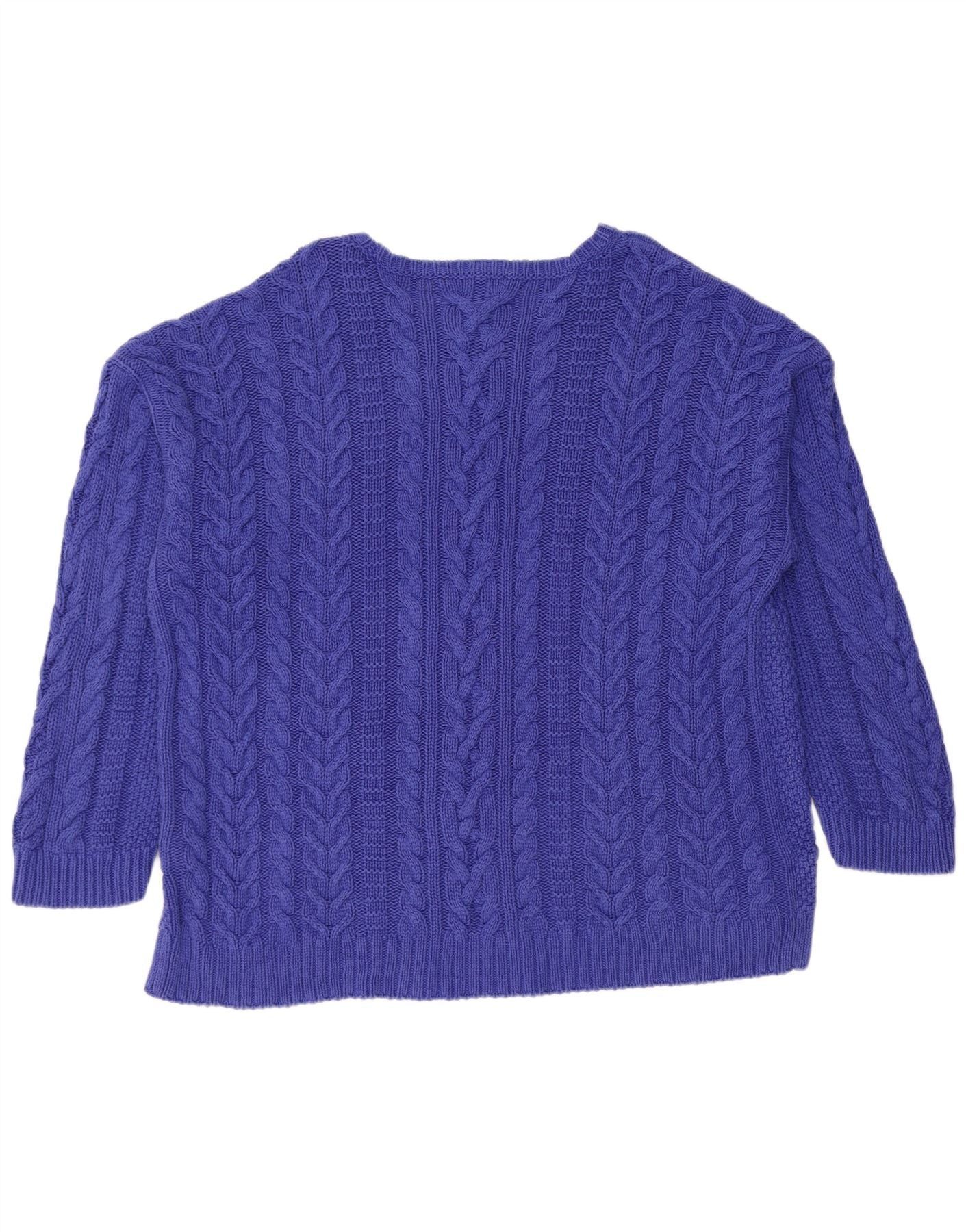Ralph Lauren Womens Boat Neck Jumper Sweater UK 22 3XL Blue Cotton Size XXL / US 16-18 / IT 52-54 - 2 Thumbnail