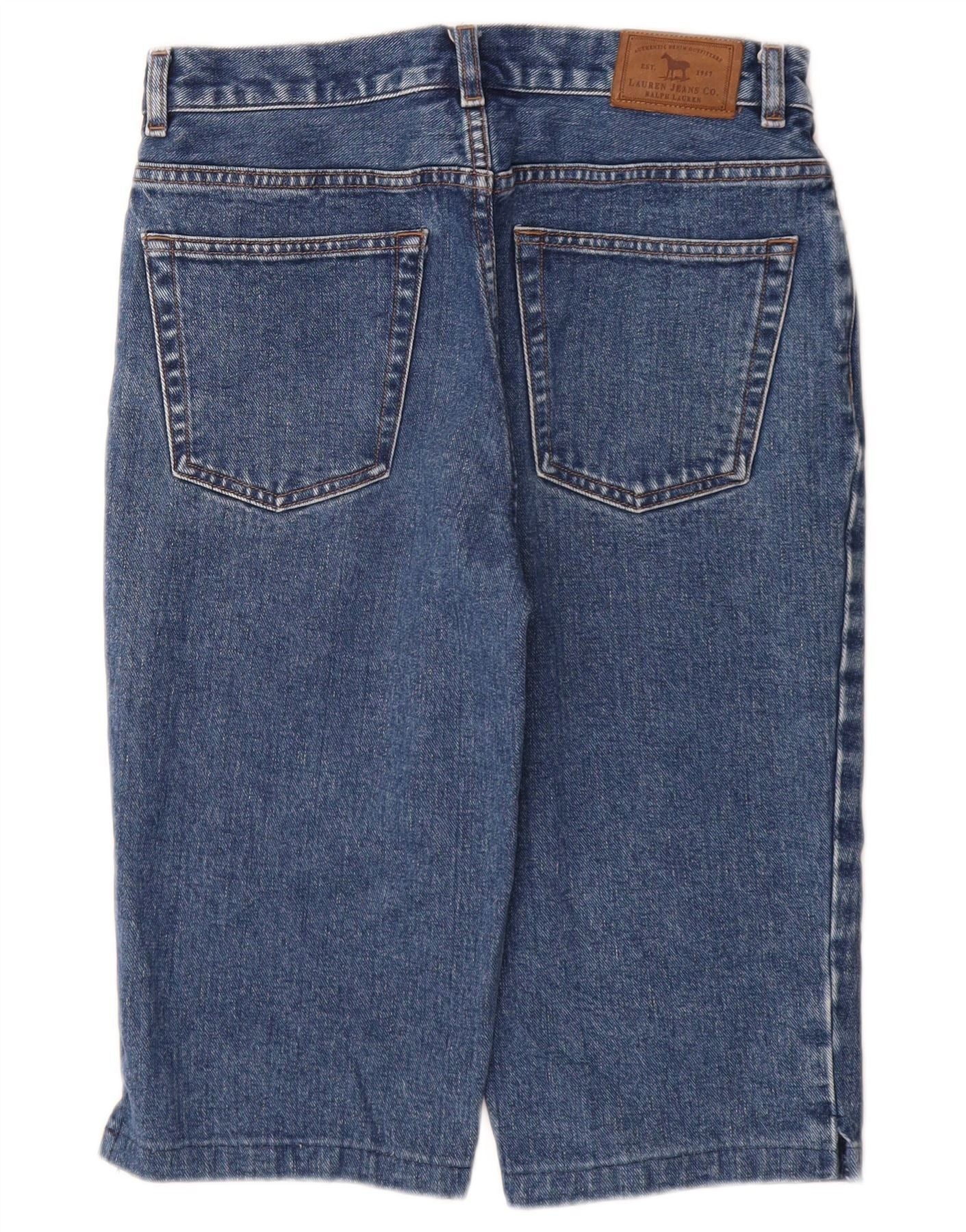 Ralph Lauren Womens Petite Denim Shorts US 4 Small W28 Blue Cotton Size 25" / US 0 / IT 36 - 2 Thumbnail