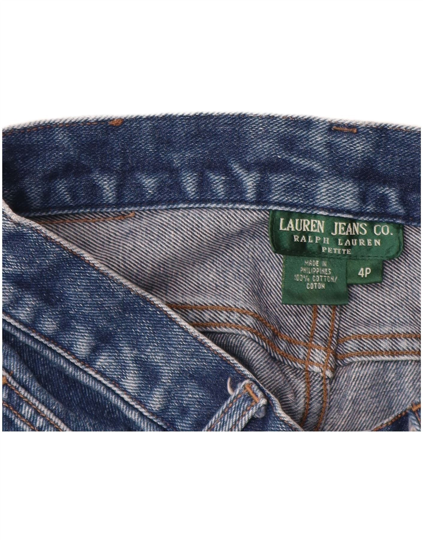 Ralph Lauren Womens Petite Denim Shorts US 4 Small W28 Blue Cotton Size 25" / US 0 / IT 36 - 3 Thumbnail