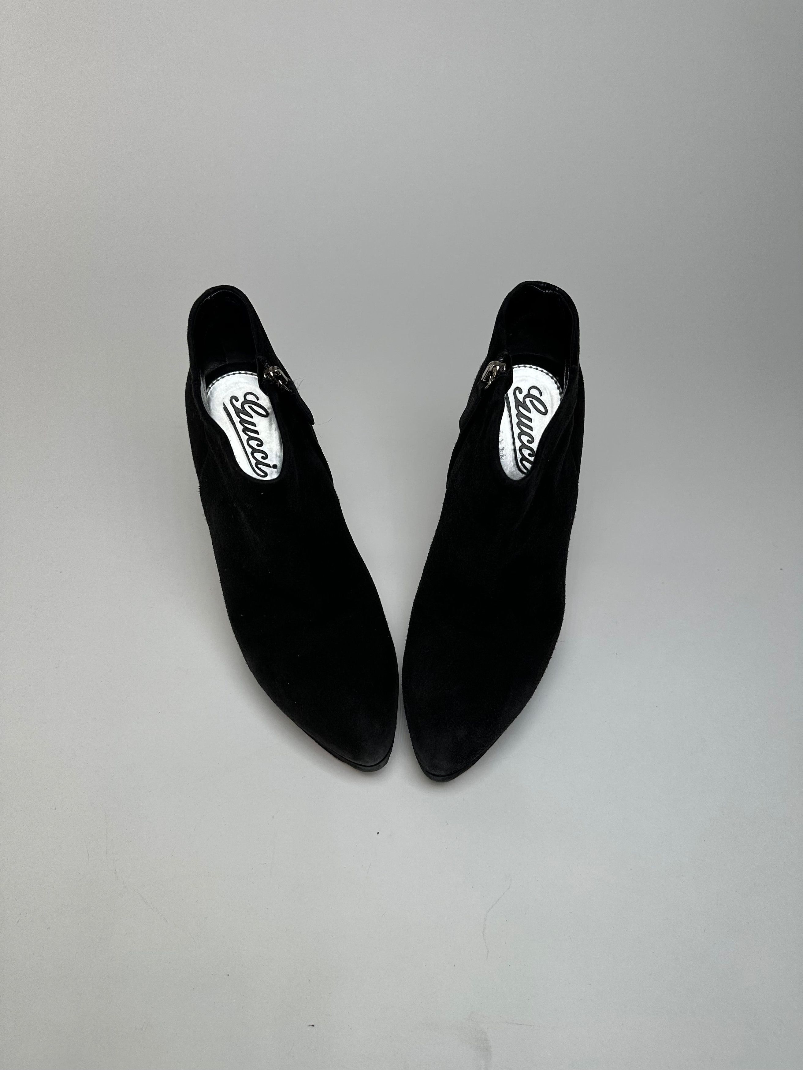 Gucci Vintage Suede Heeled Boots Black EU37,5 Size US 6.5 / IT 36.5 - 2 Thumbnail