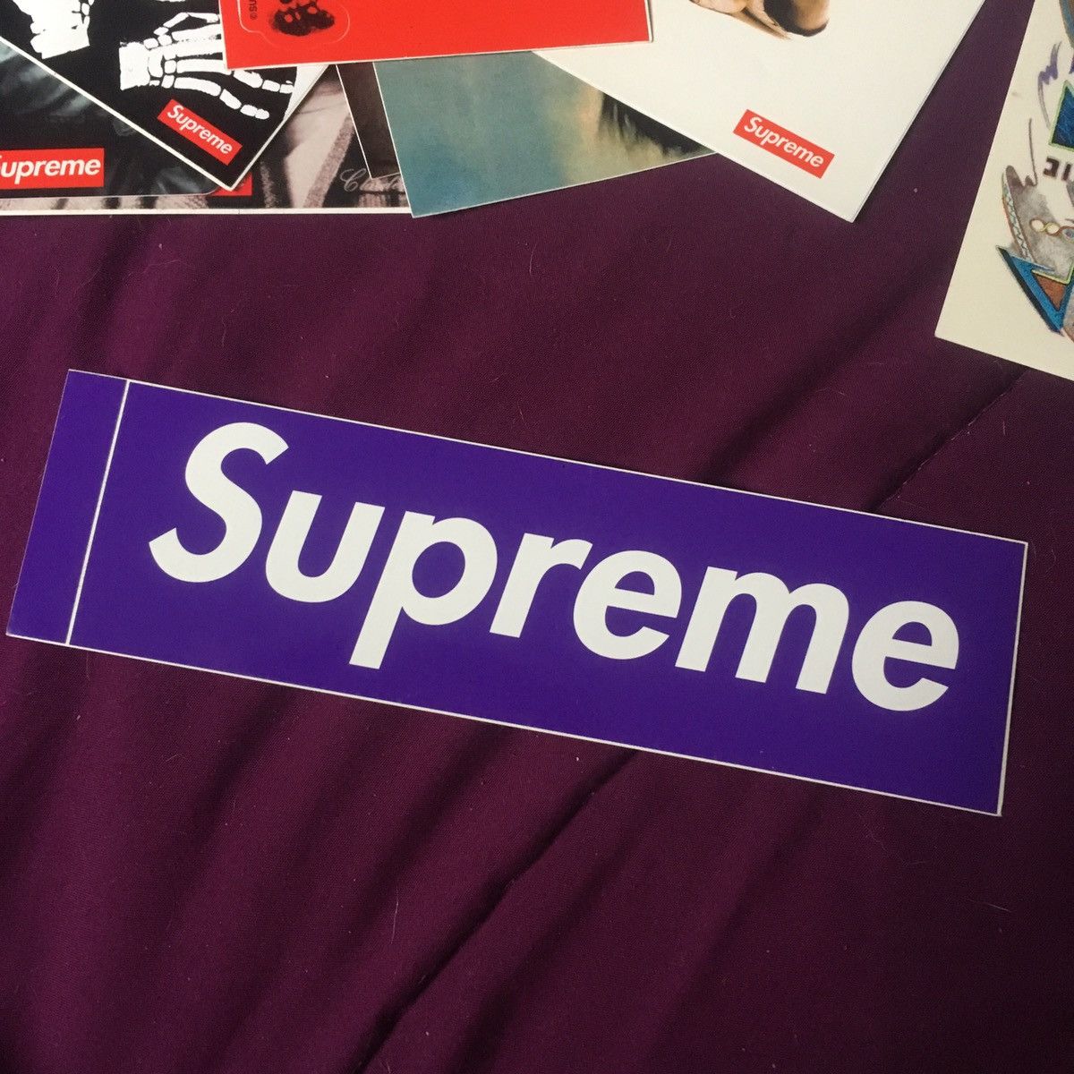 2 rare Supreme Purple Three 6 Mafia buy box logo Stickers new