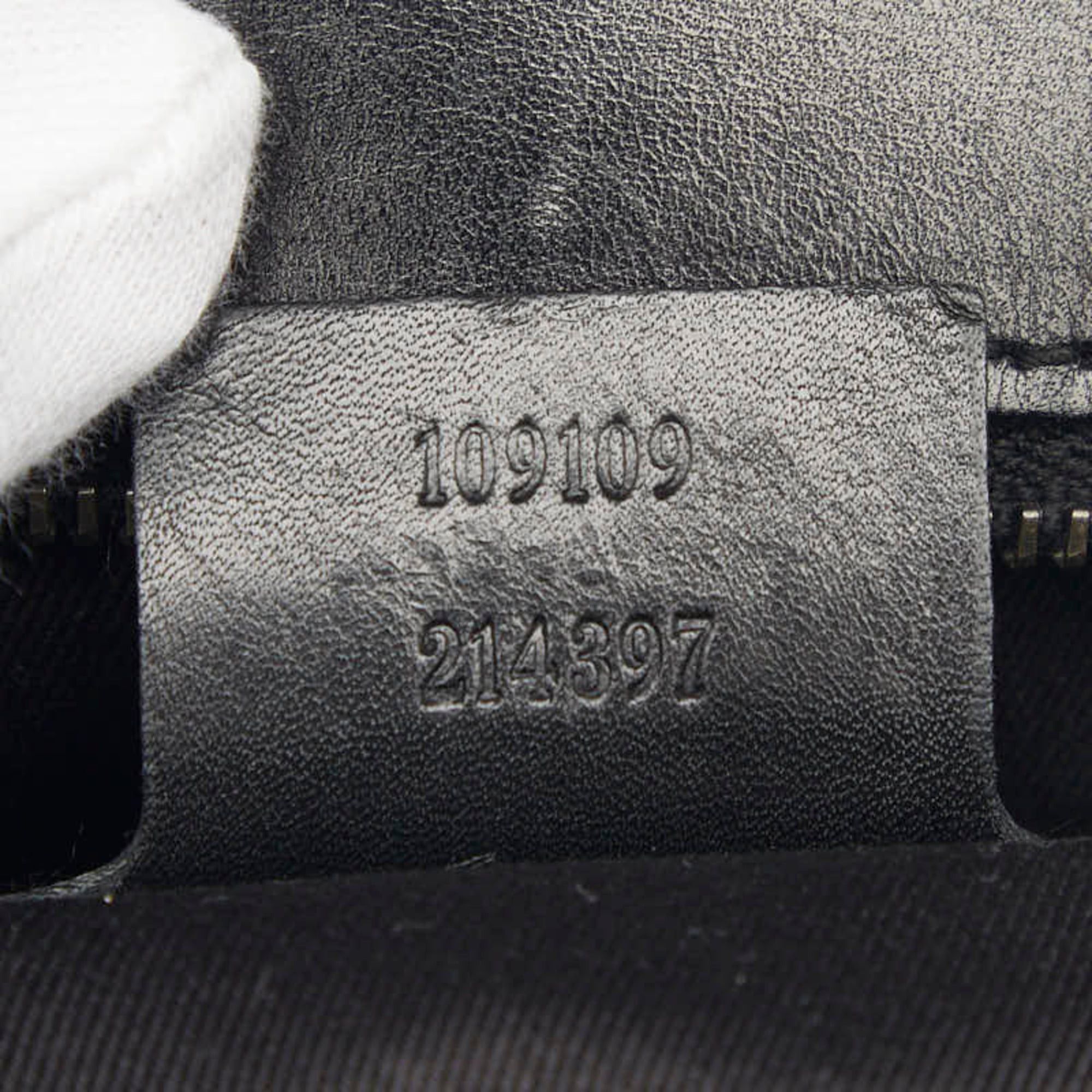 Gucci Gucci GG Canvas Handbag 109109 Black Leather Women's GUCCI Size ONE SIZE - 12 Thumbnail