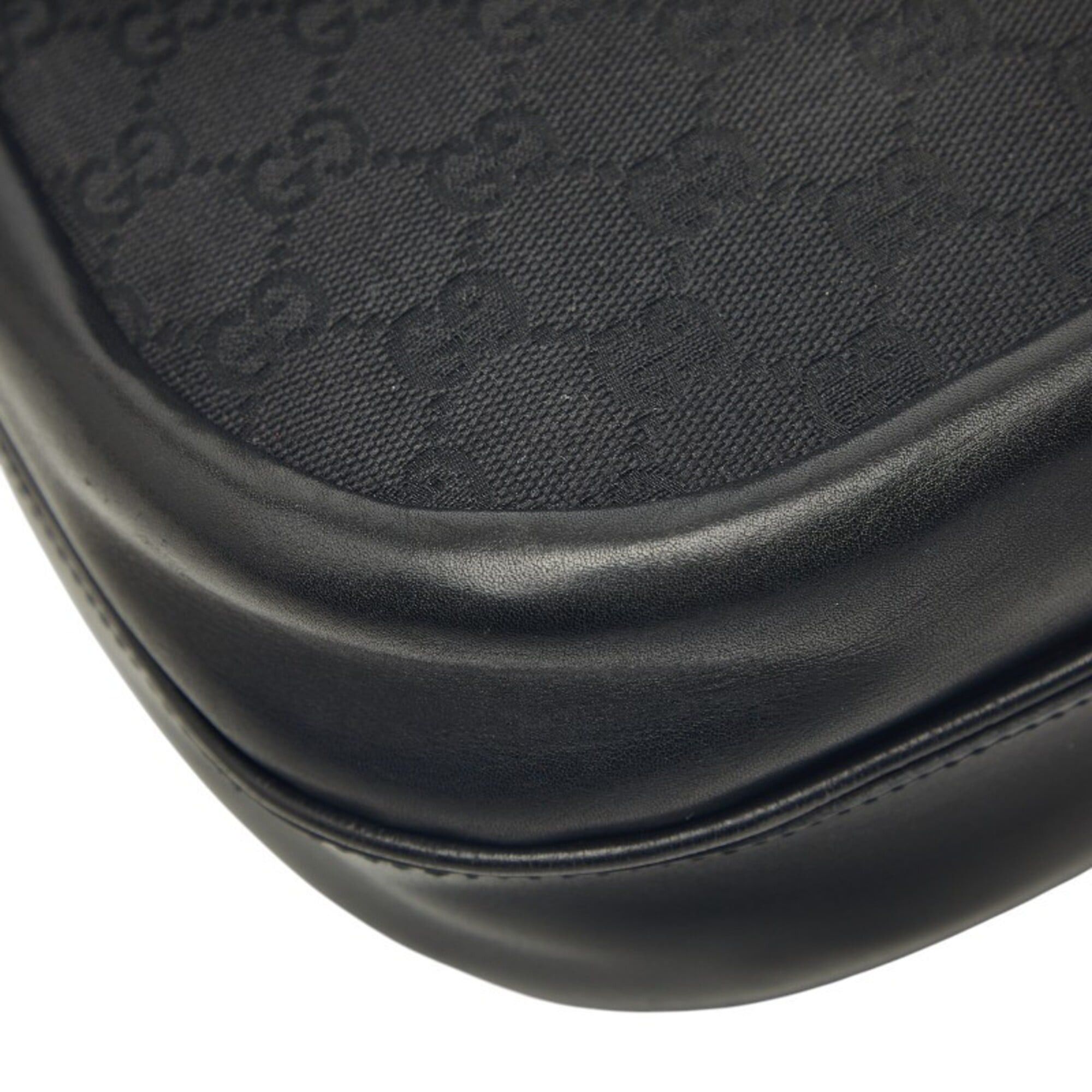 Gucci Gucci GG Canvas Handbag 109109 Black Leather Women's GUCCI Size ONE SIZE - 5 Thumbnail