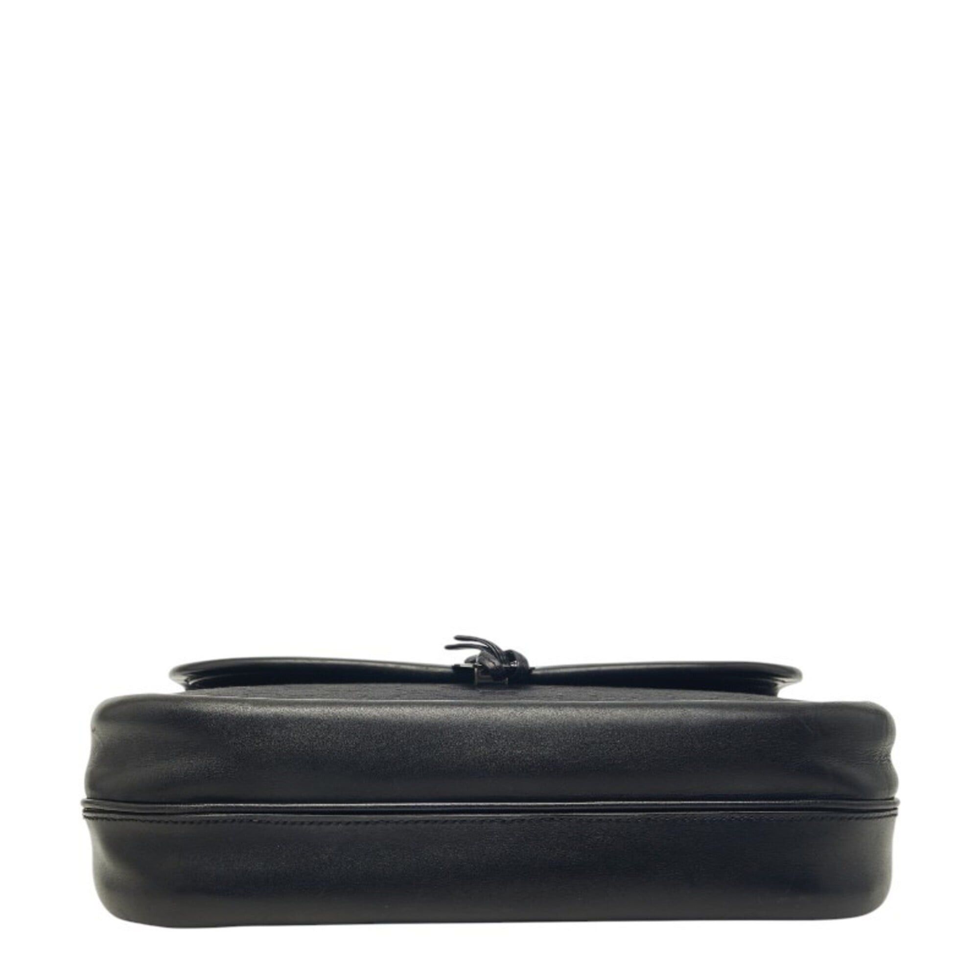 Gucci Gucci GG Canvas Handbag 109109 Black Leather Women's GUCCI Size ONE SIZE - 3 Thumbnail