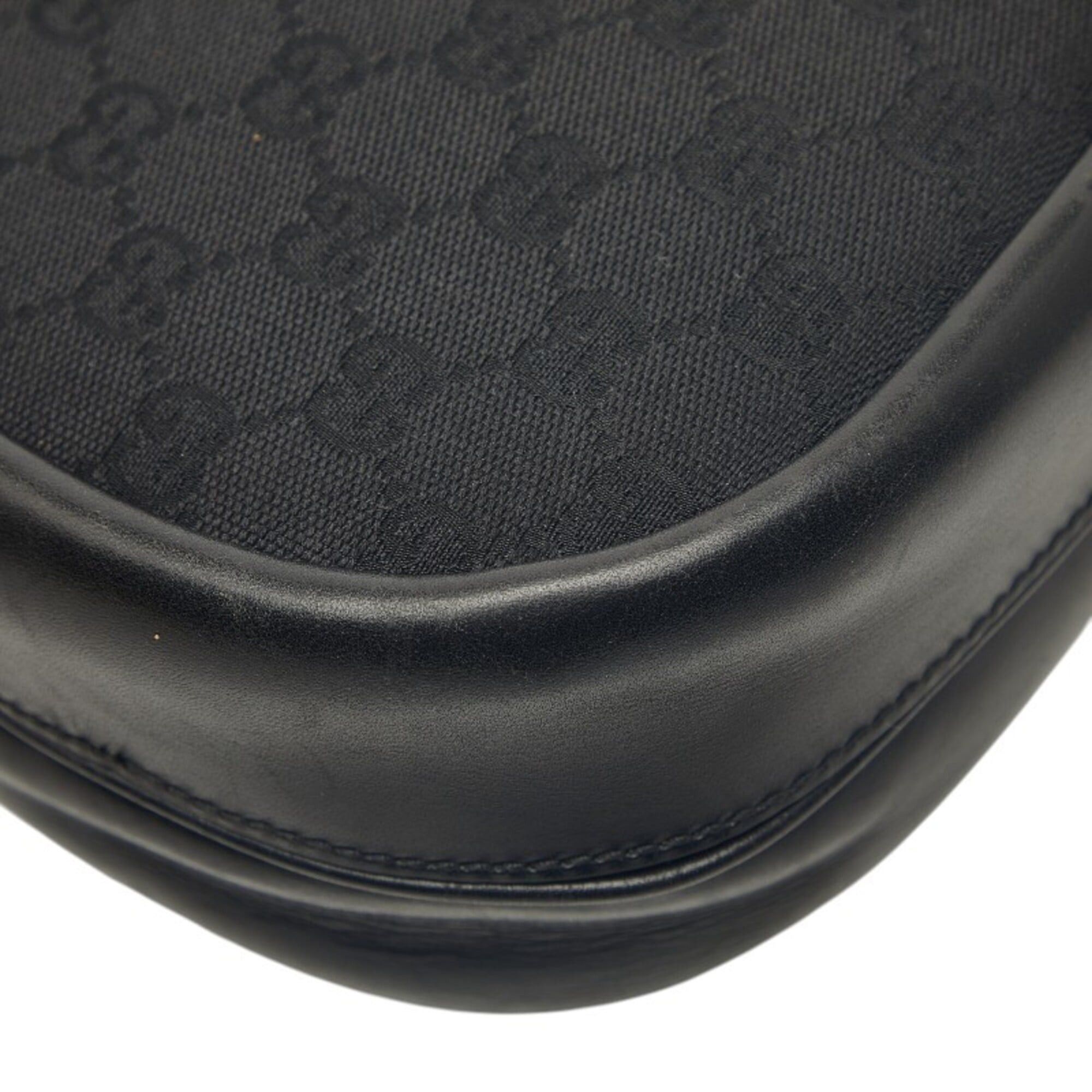 Gucci Gucci GG Canvas Handbag 109109 Black Leather Women's GUCCI Size ONE SIZE - 7 Thumbnail