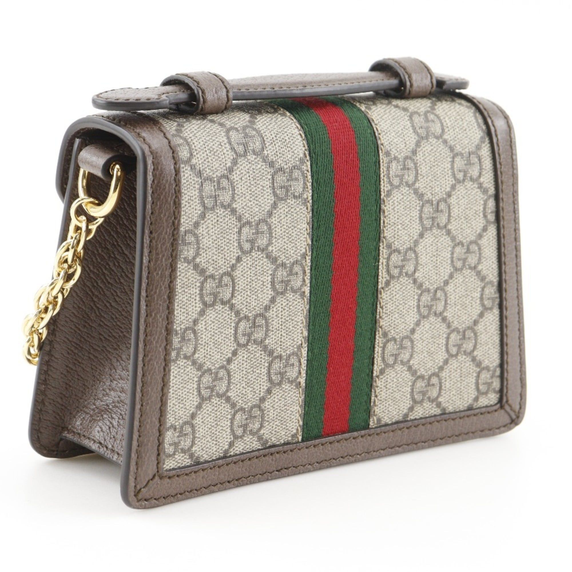 Gucci Gucci Ophidia Shoulder Bag, Sherry Line Mini Chain 696180, GG Supreme Canvas, Brown, 2-way, Flap, Women's. Size ONE SIZE - 3 Thumbnail