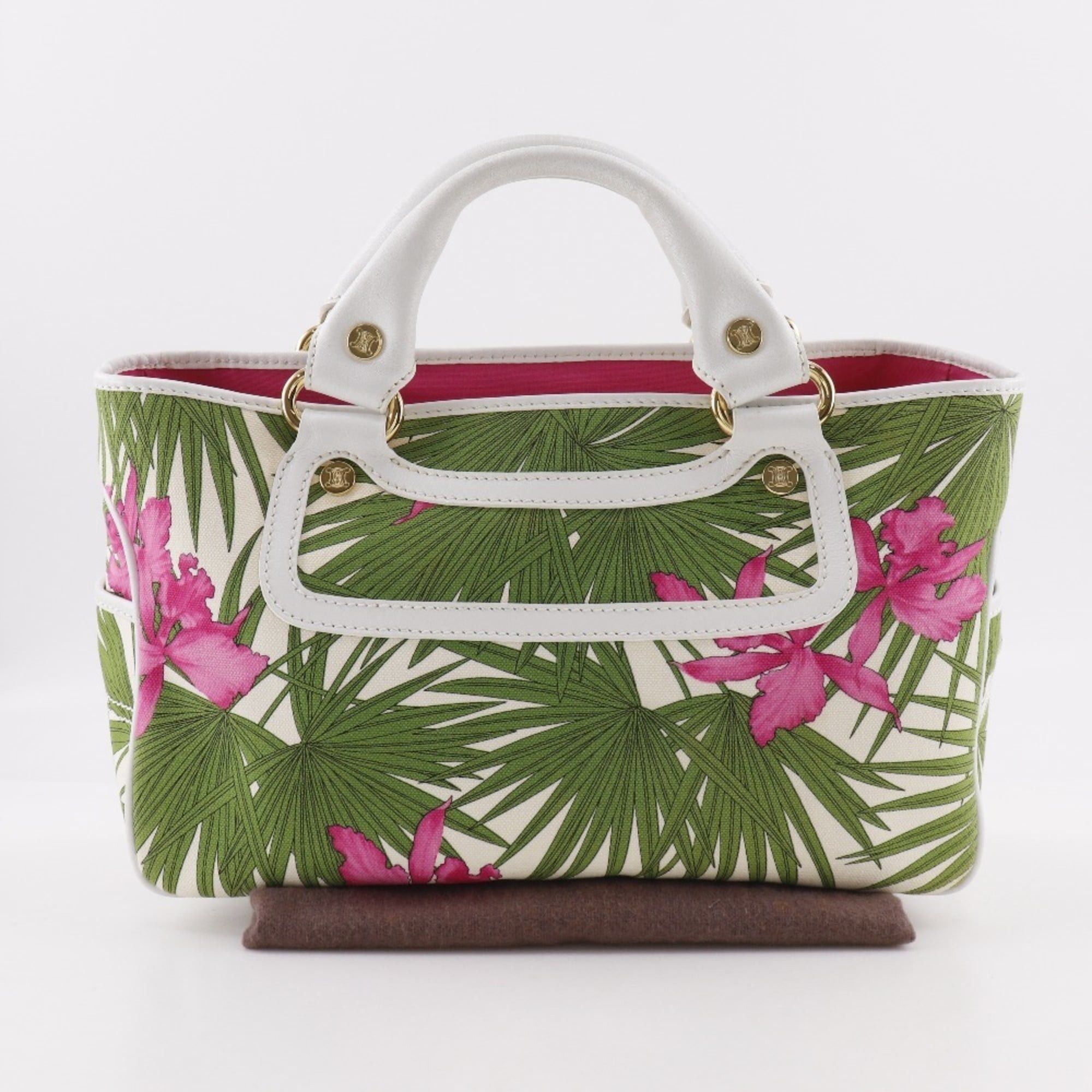 Celine Celine Boogie Bag handbag, botanical print canvas, white, A5 size, open type, for women. Size ONE SIZE - 19 Thumbnail