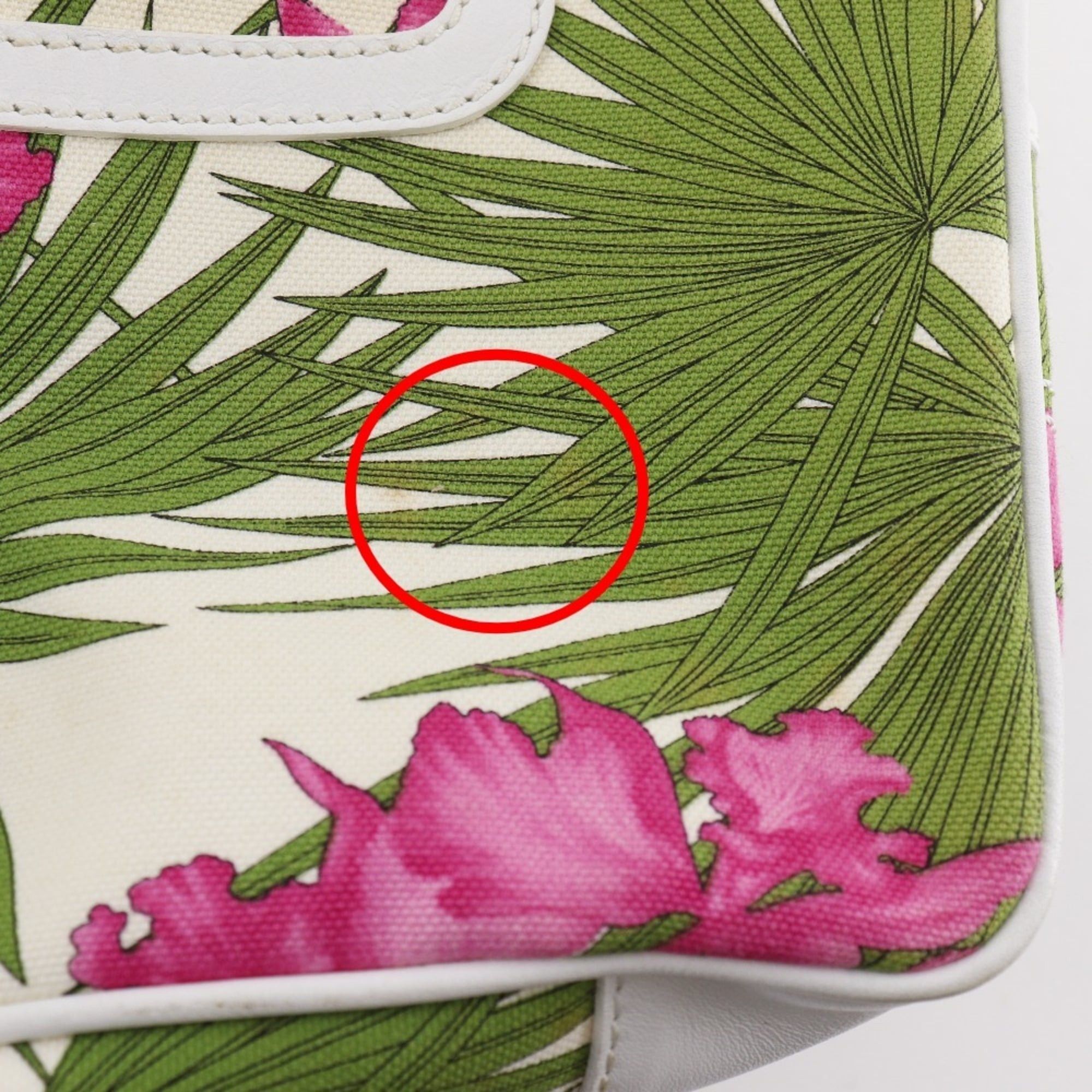 Celine Celine Boogie Bag handbag, botanical print canvas, white, A5 size, open type, for women. Size ONE SIZE - 9 Thumbnail