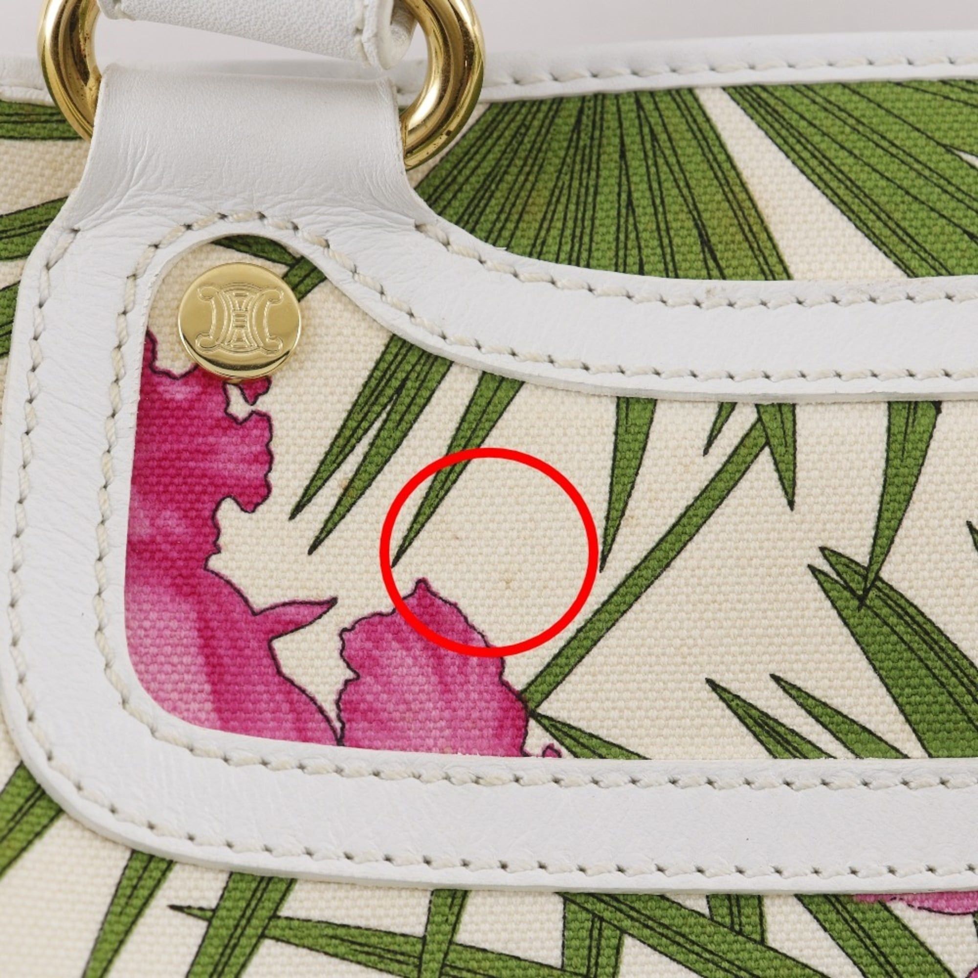 Celine Celine Boogie Bag handbag, botanical print canvas, white, A5 size, open type, for women. Size ONE SIZE - 8 Thumbnail