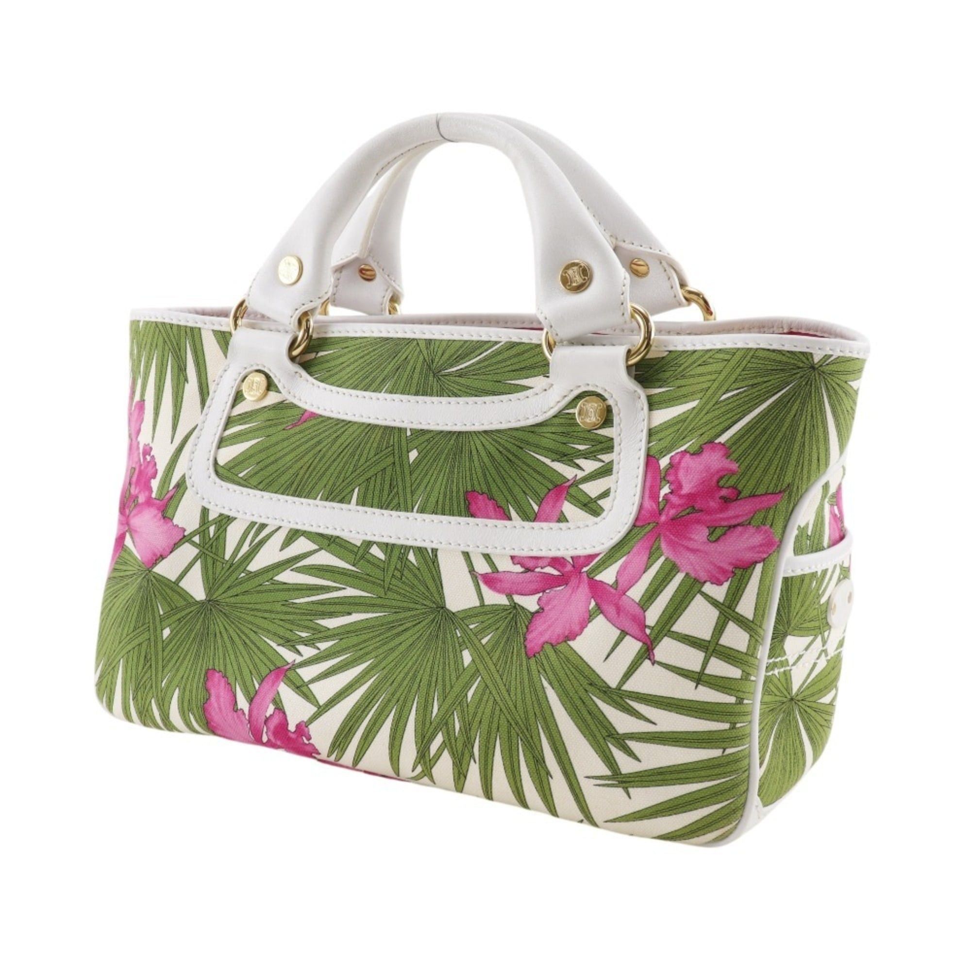 Celine Celine Boogie Bag handbag, botanical print canvas, white, A5 size, open type, for women. Size ONE SIZE - 2 Thumbnail