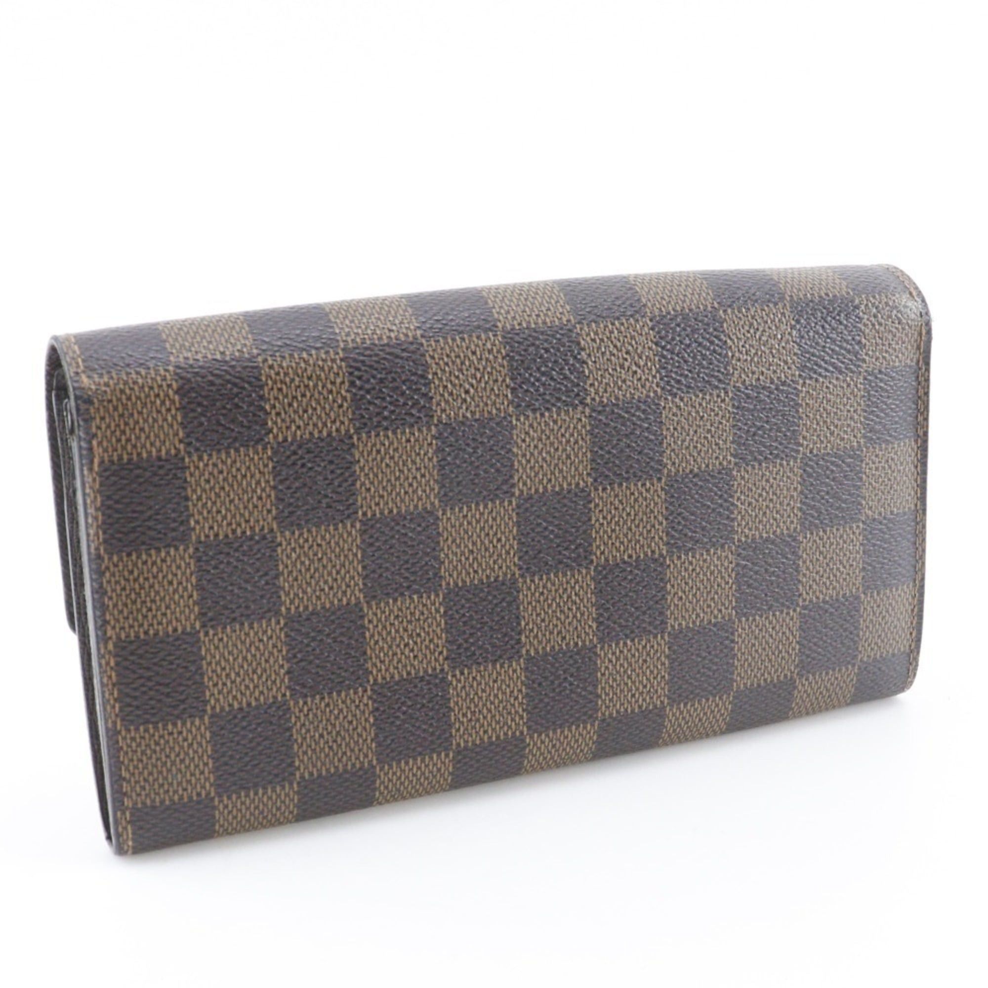 Louis Vuitton Louis Vuitton Portefeuille Sarah Long Wallet N61734 Damier Canvas 2012 Brown CA2172 Snap Button Women's Size ONE SIZE - 3 Thumbnail