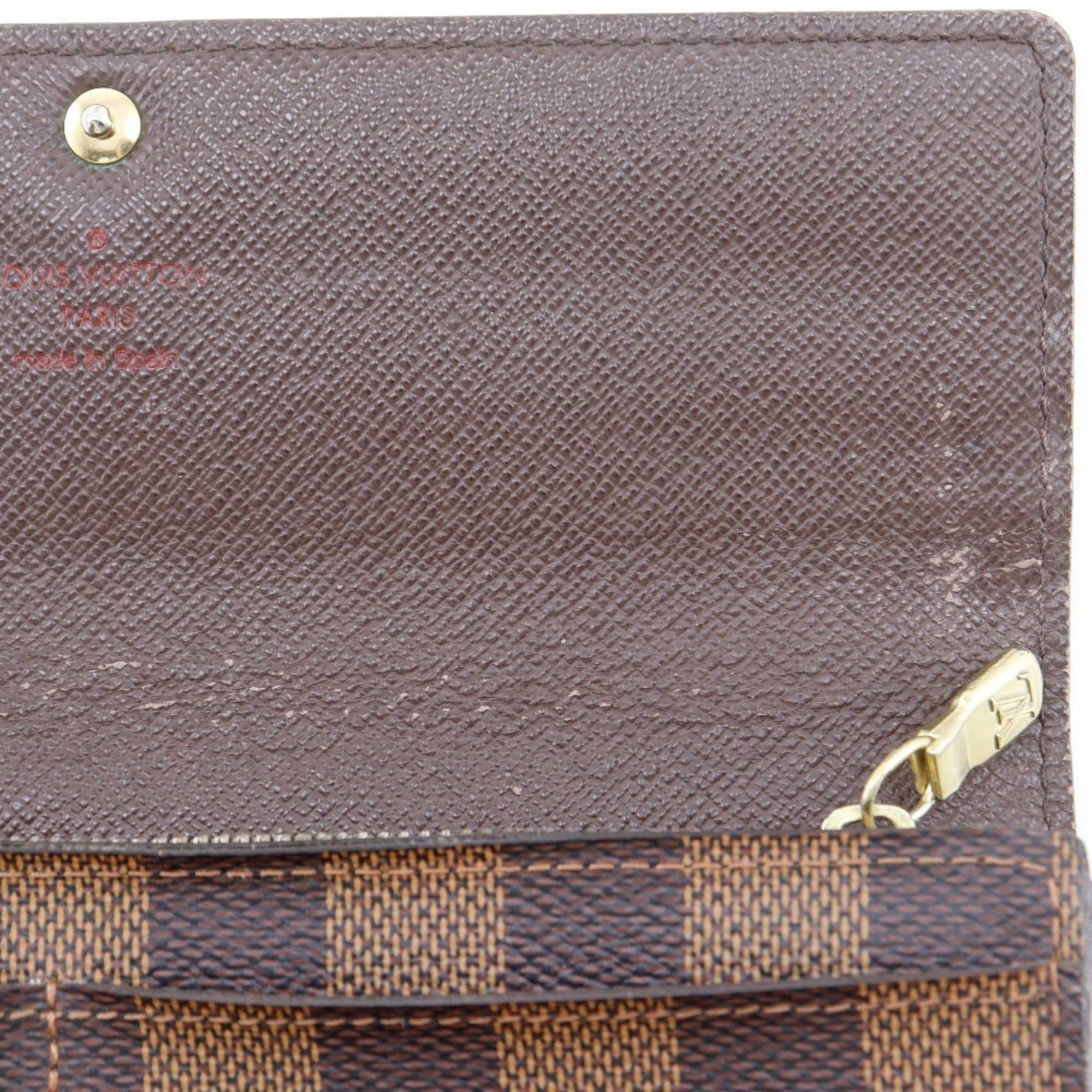 Louis Vuitton Louis Vuitton Portefeuille Sarah Long Wallet N61734 Damier Canvas 2012 Brown CA2172 Snap Button Women's Size ONE SIZE - 18 Thumbnail