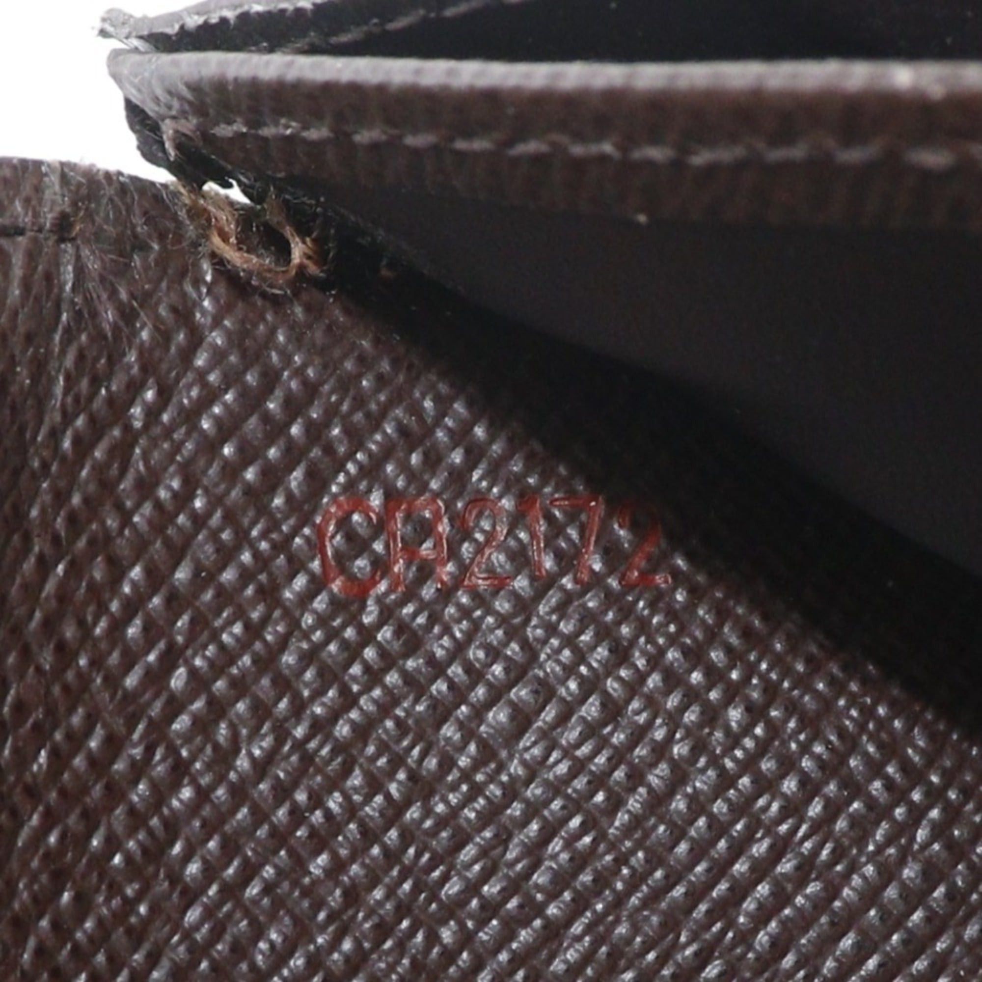 Louis Vuitton Louis Vuitton Portefeuille Sarah Long Wallet N61734 Damier Canvas 2012 Brown CA2172 Snap Button Women's Size ONE SIZE - 20 Thumbnail