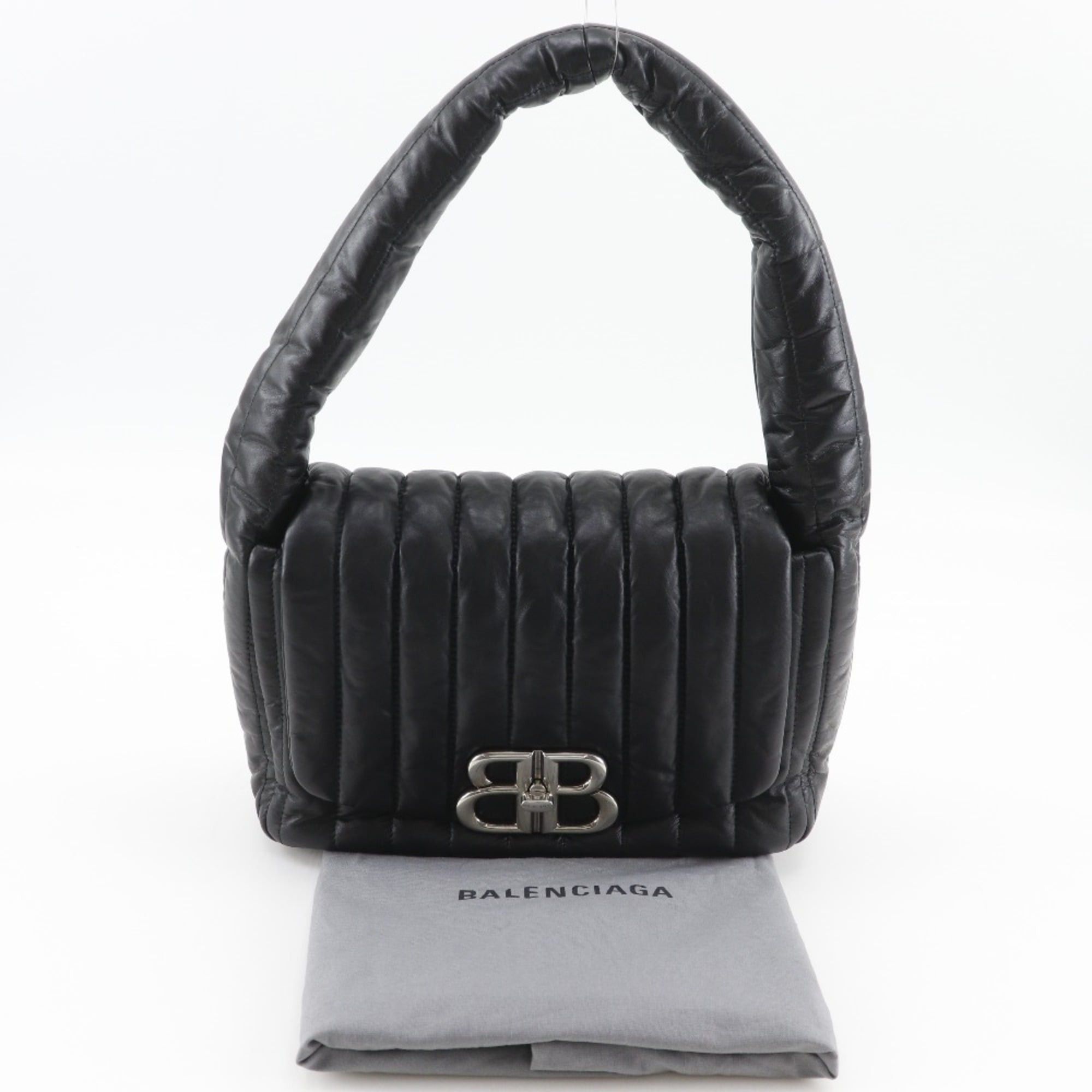 Balenciaga Balenciaga Monaco Shoulder Bag, Quilted, Calfskin, Black, A5 Size, Turn-Lock, Women's, 787896 Size ONE SIZE - 14 Thumbnail