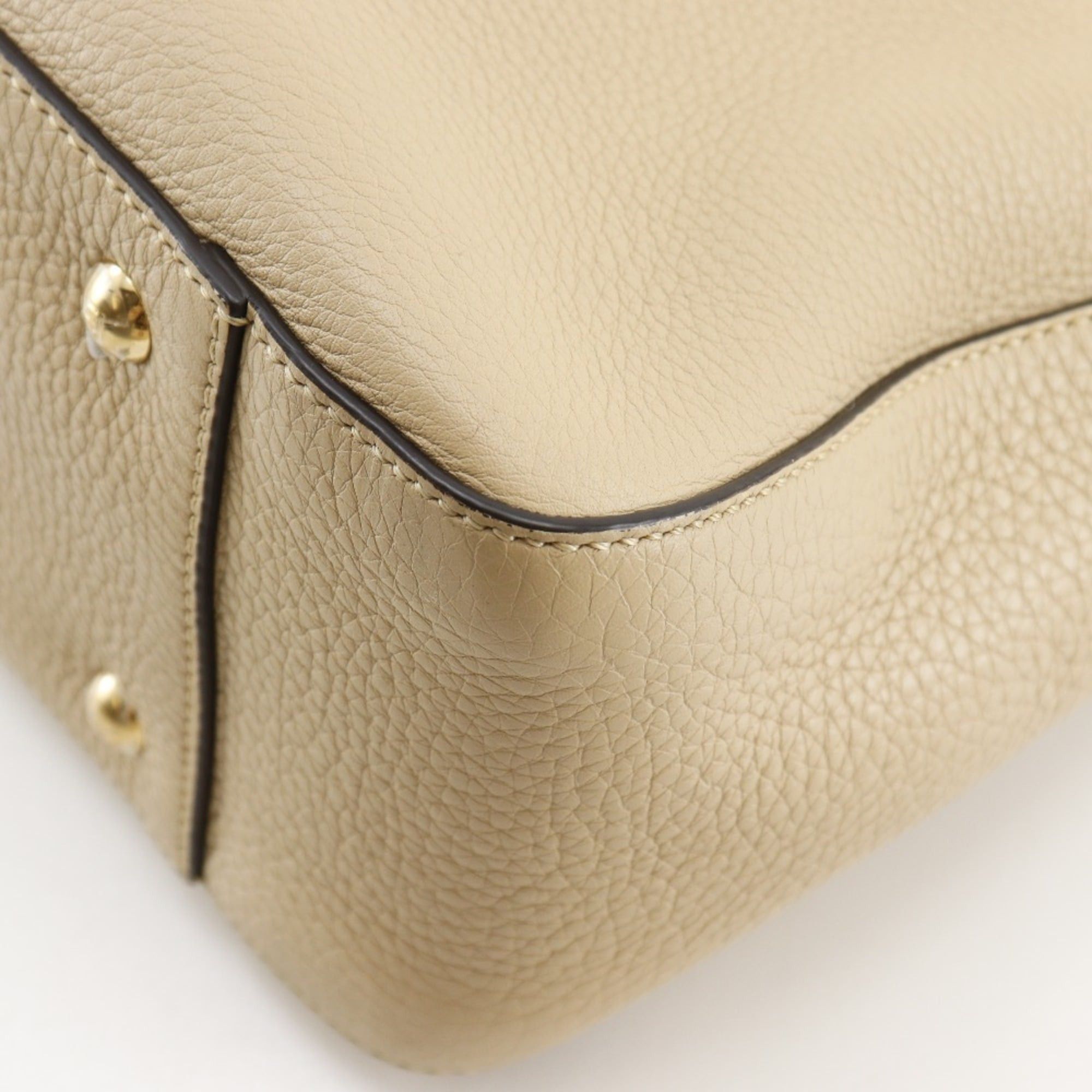Fendi Fendi FF Tote Small Handbag 2-Way Shoulder Bag 8BH367 Calfskin Beige 2-way A5 Magnetic Closure Women's Size ONE SIZE - 5 Thumbnail