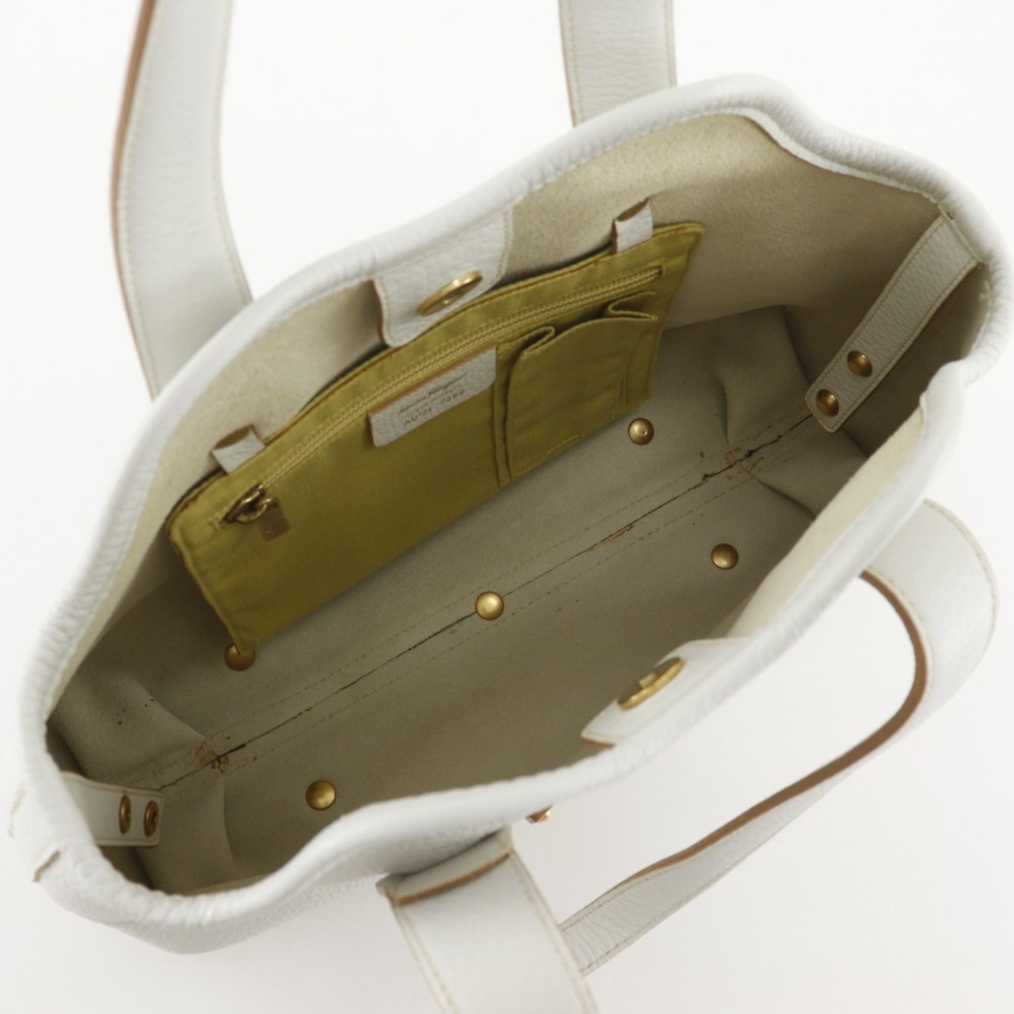Salvatore Ferragamo Salvatore Ferragamo tote bag AU-21 7286 calfskin white A5 magnetic closure women's Size ONE SIZE - 7 Thumbnail