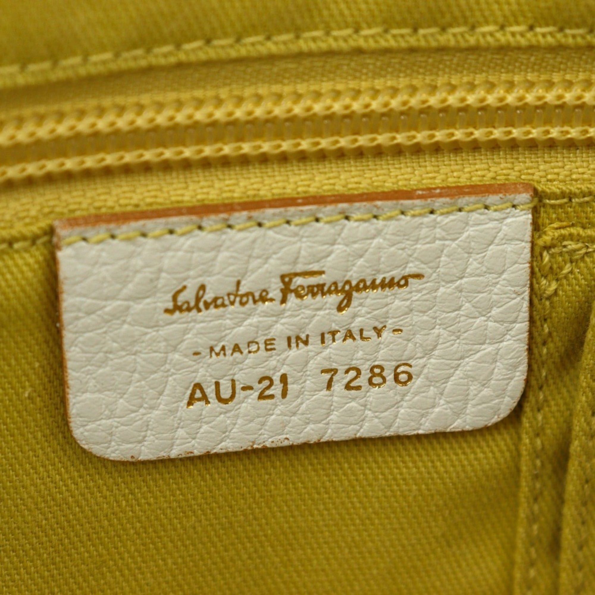 Salvatore Ferragamo Salvatore Ferragamo tote bag AU-21 7286 calfskin white A5 magnetic closure women's Size ONE SIZE - 17 Thumbnail