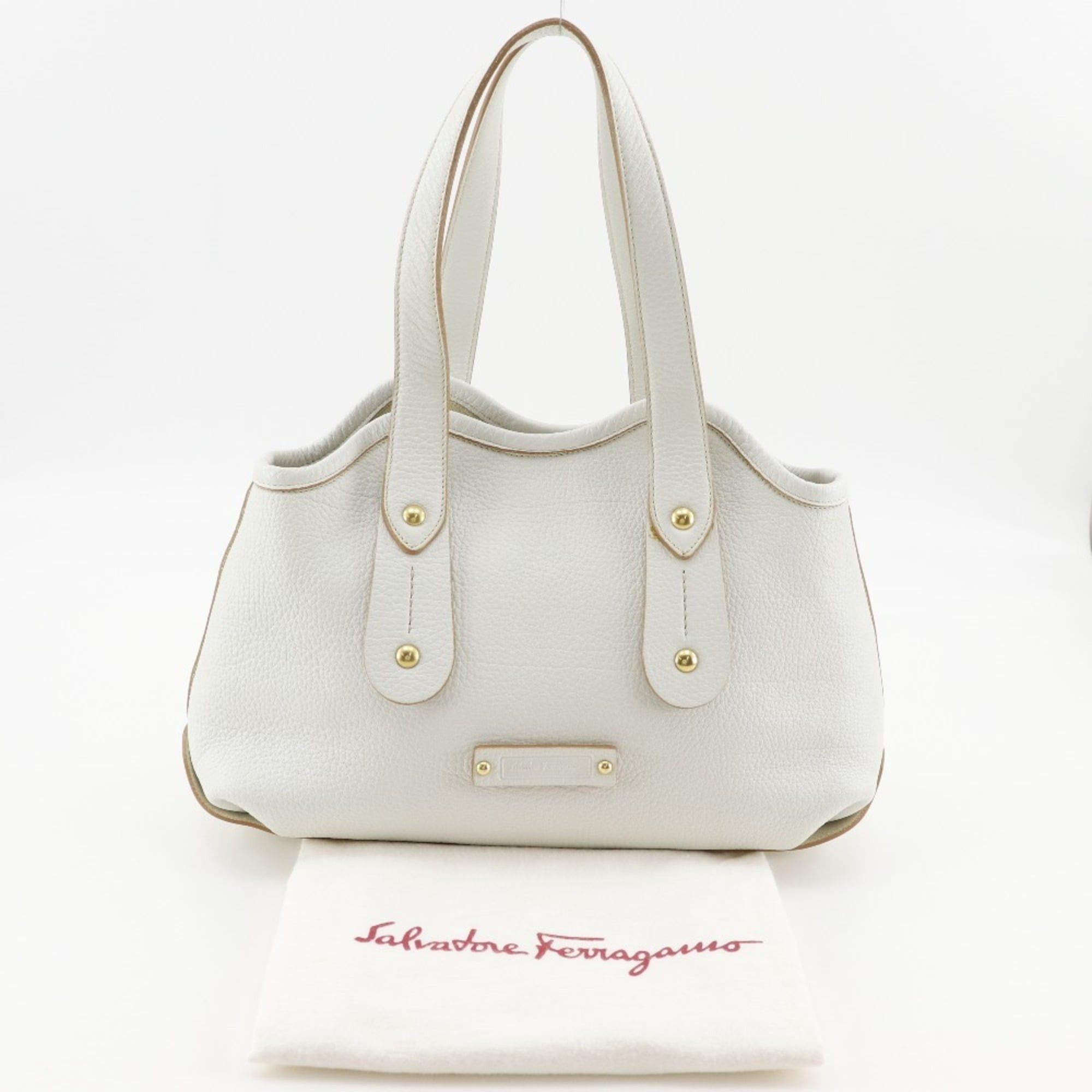 Salvatore Ferragamo Salvatore Ferragamo tote bag AU-21 7286 calfskin white A5 magnetic closure women's Size ONE SIZE - 18 Thumbnail