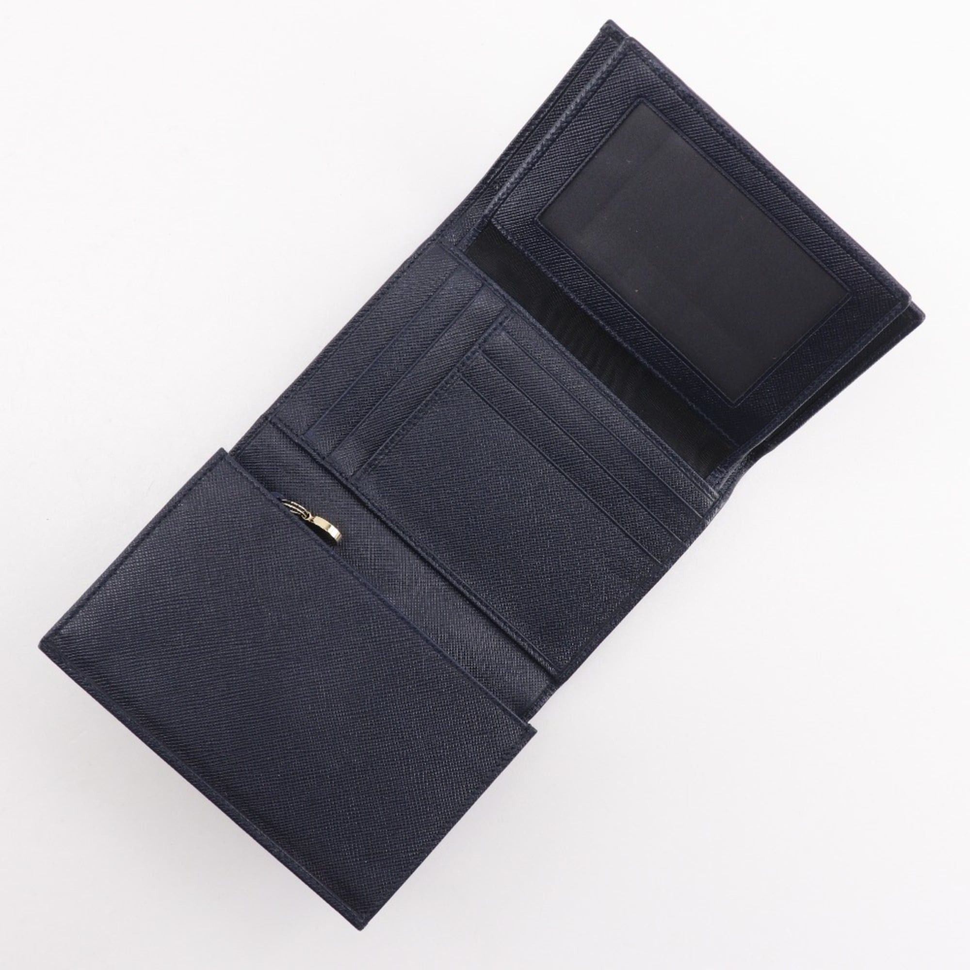 Salvatore Ferragamo Salvatore Ferragamo Gancini Tri-fold Wallet, Leather, Black, Belt Buckle, Unisex Size ONE SIZE - 6 Thumbnail