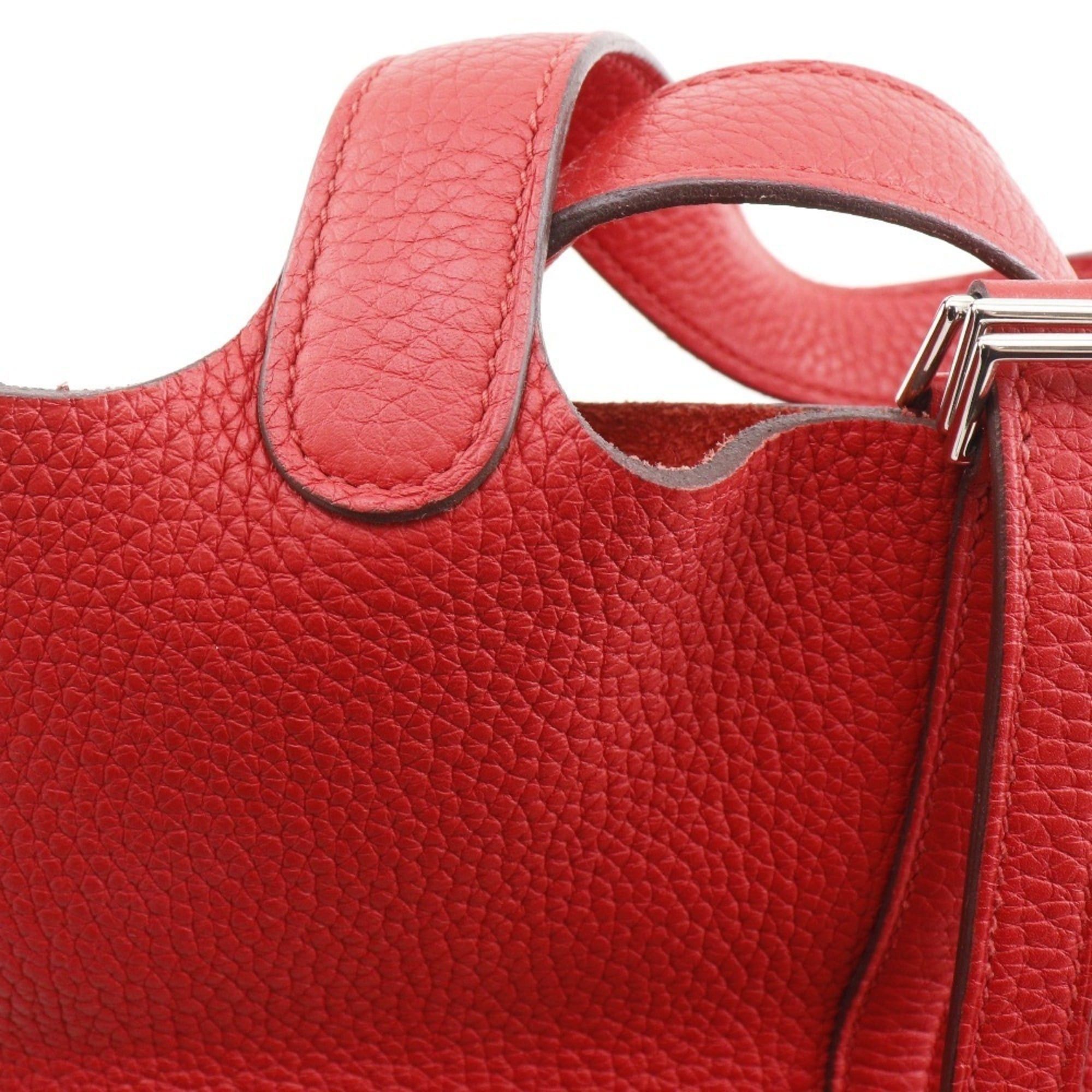 Hermes Hermes Picotin Lock 18 PM Handbag, Taurillon Clemence Leather, 2019 Model, Red, D-shaped Belt Buckle, 18K PM, Women's. Size ONE SIZE - 16 Thumbnail