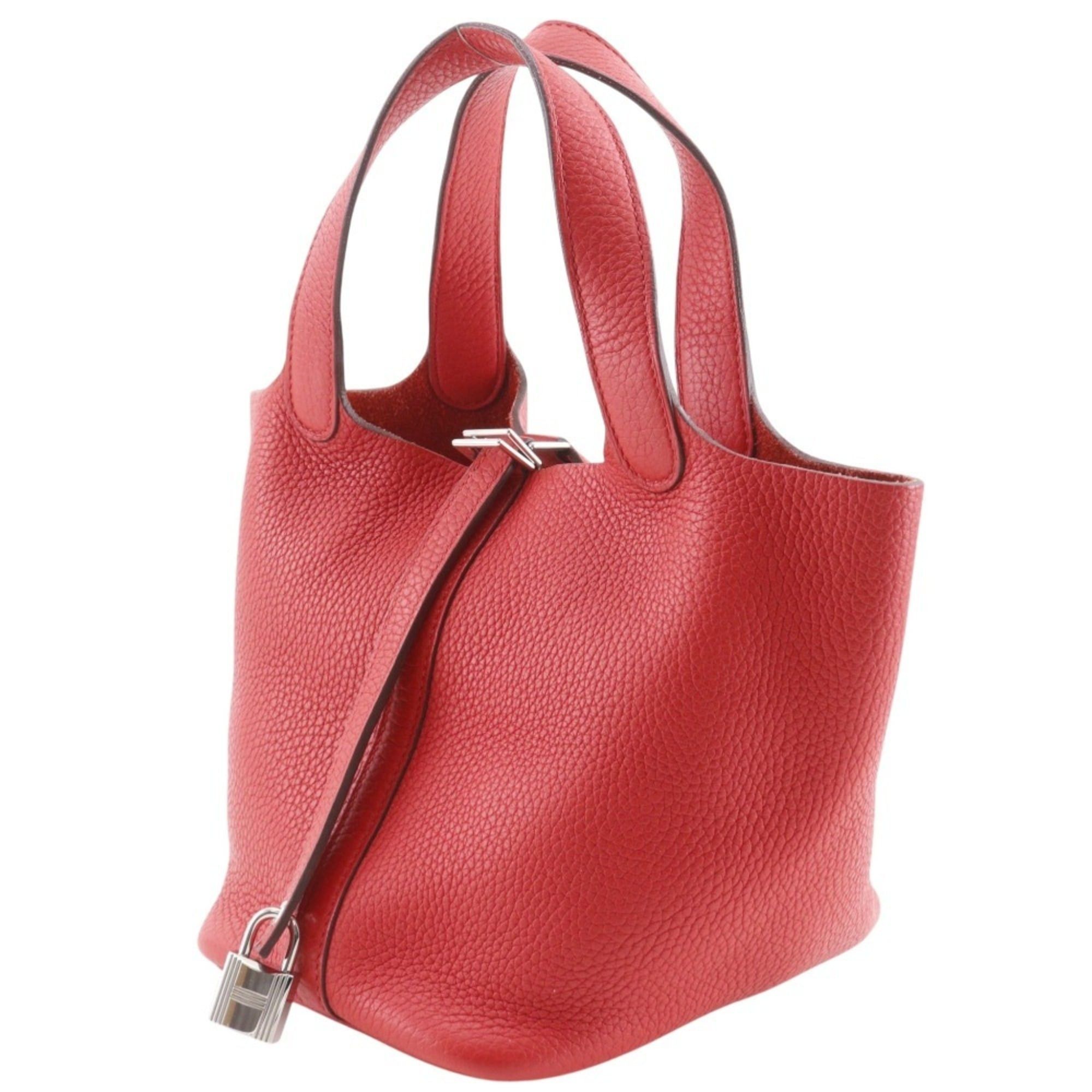 Hermes Hermes Picotin Lock 18 PM Handbag, Taurillon Clemence Leather, 2019 Model, Red, D-shaped Belt Buckle, 18K PM, Women's. Size ONE SIZE - 2 Thumbnail