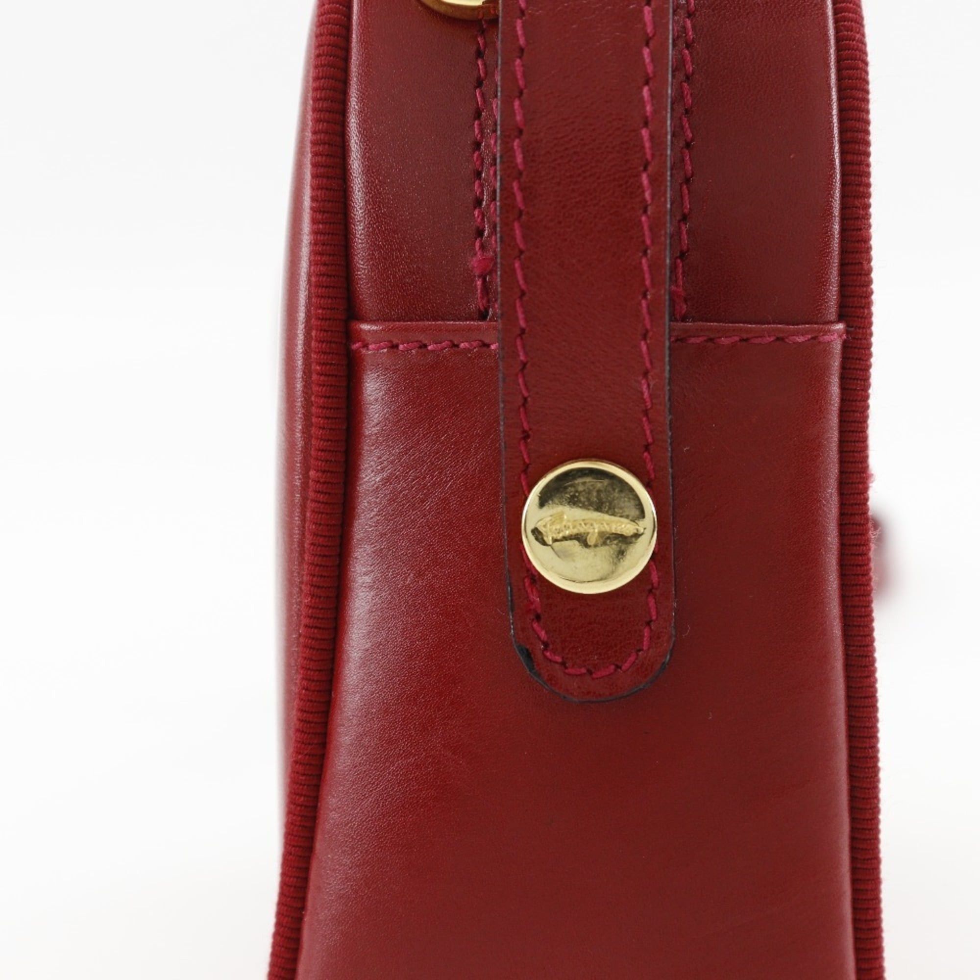 Salvatore Ferragamo Salvatore Ferragamo Vala Shoulder Bag D21 3096 Calfskin Red Women's Size ONE SIZE - 7 Thumbnail