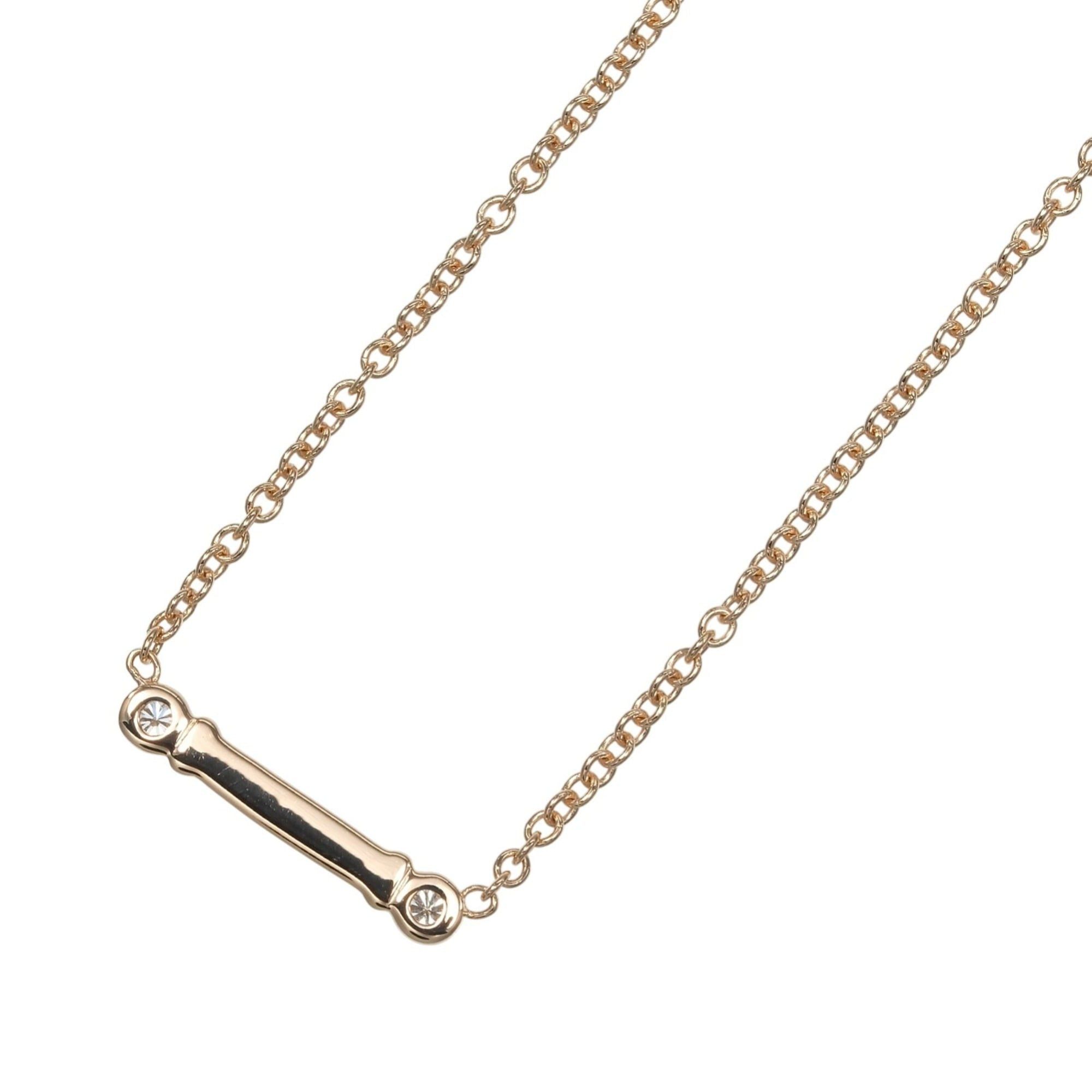 Tiffany & Co. Tiffany & Co. Fleur-de-lis Necklace, 18K Pink Gold with Diamonds, Approx. 1.85g. Size ONE SIZE - 3 Thumbnail