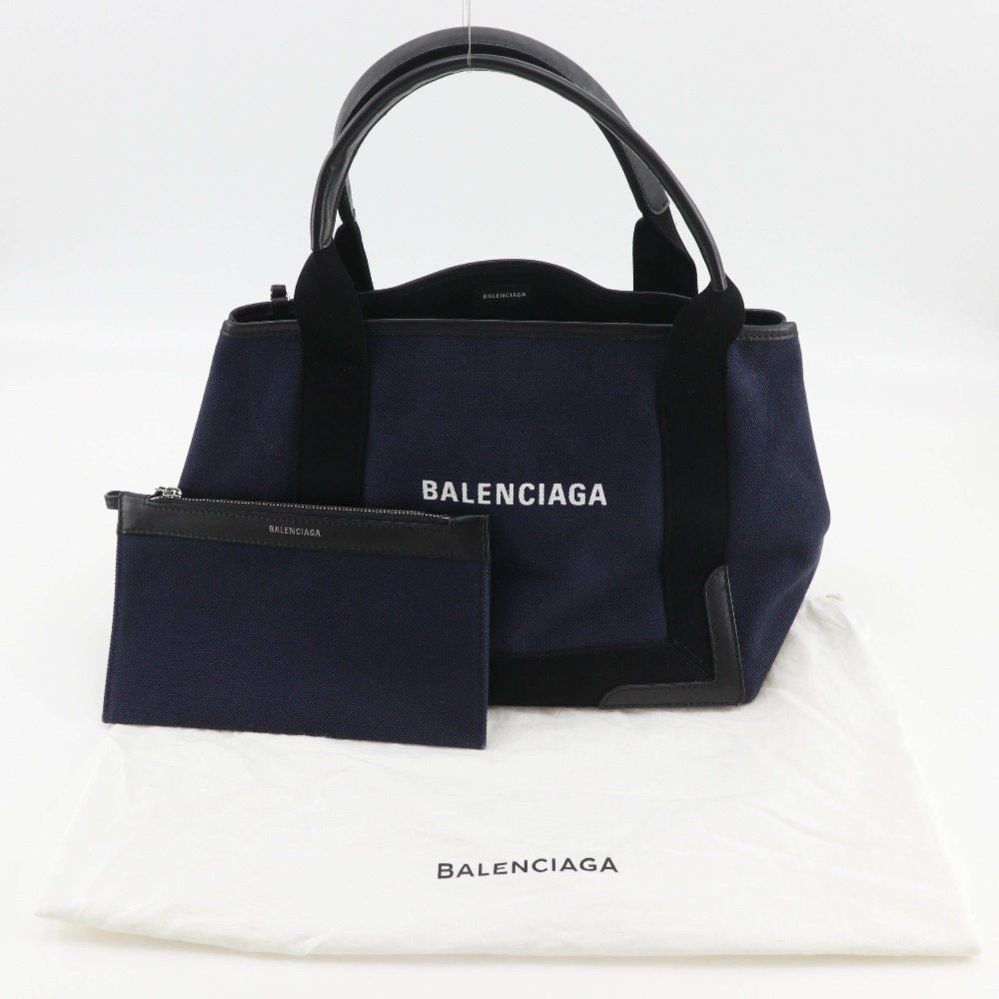 Balenciaga Balenciaga Navy Cabas Tote Bag, Size S, 339933, Canvas, Navy, A5, Open, Unisex Size ONE SIZE - 15 Thumbnail