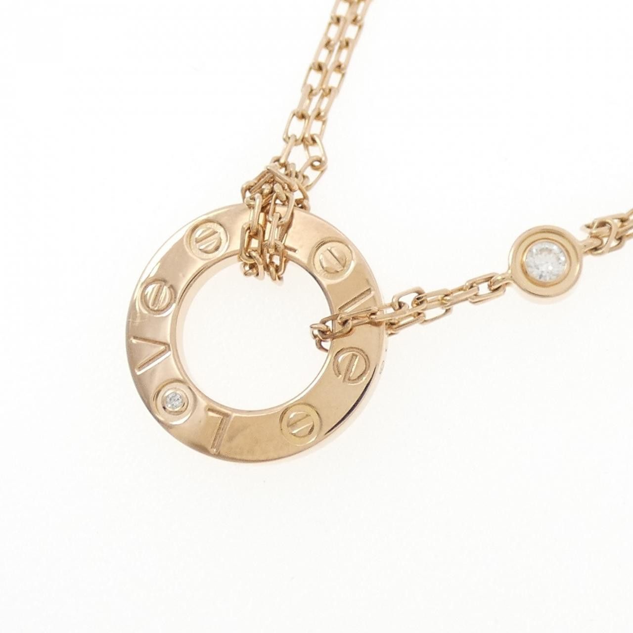 Cartier Cartier Cartier Love 750 Pink Gold Diamond Necklace Precious Metal Necklace DUTY FREE for USA Size ONE SIZE - 3 Thumbnail