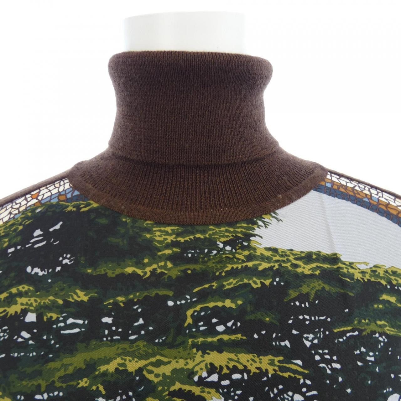 Hermes Hermes Hermes SOUS LE CEDRE silk wool knit 40 Textile Tops DUTY FREE for USA Size ONE SIZE - 5 Thumbnail