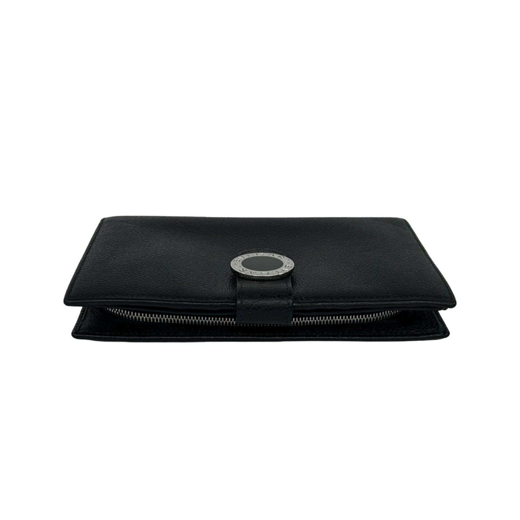 Bvlgari Bvlgari logo hardware, genuine leather, bi-fold wallet, long billfold, coin purse, black, 48256 Size ONE SIZE - 3 Thumbnail