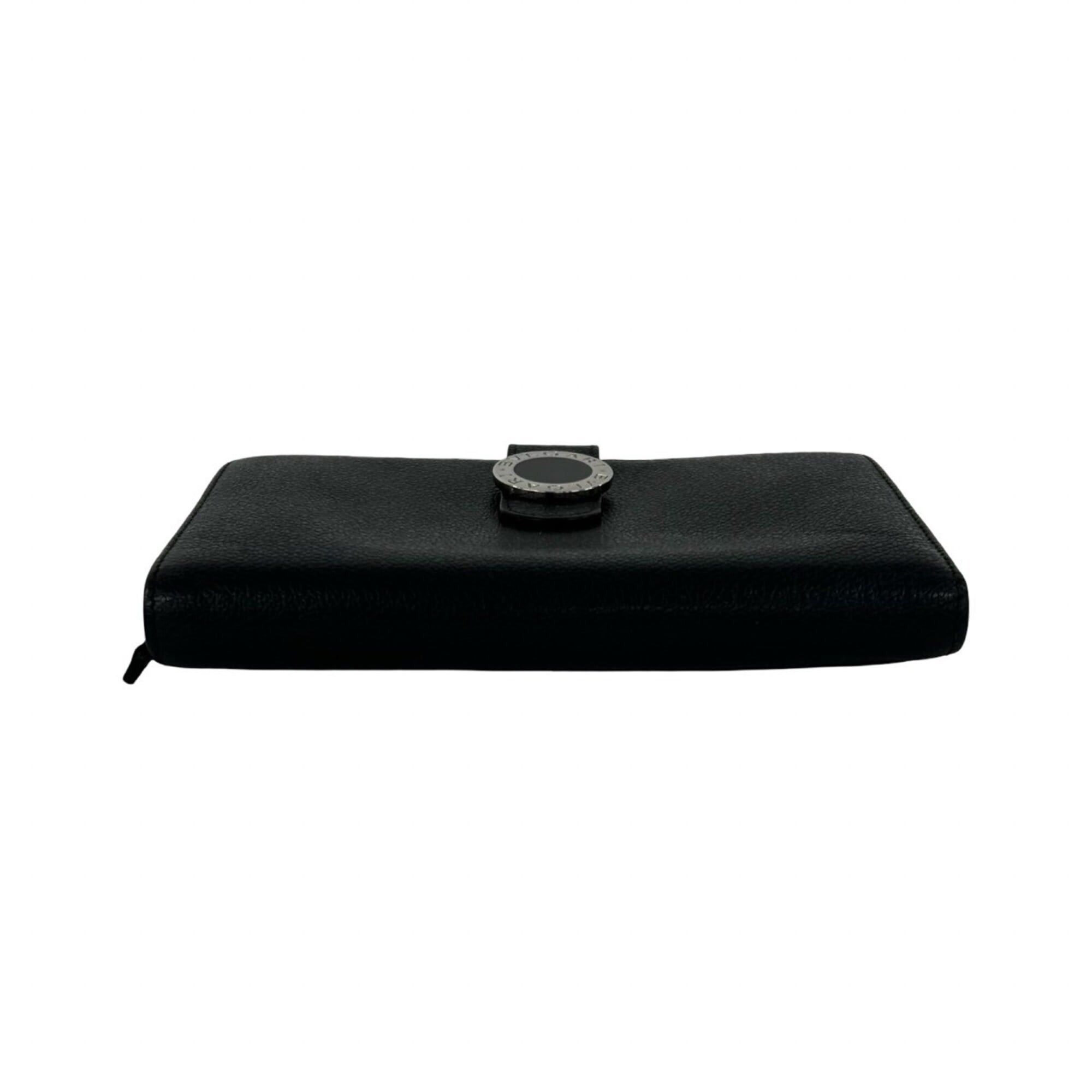 Bvlgari Bvlgari logo hardware, genuine leather, bi-fold wallet, long billfold, coin purse, black, 48256 Size ONE SIZE - 6 Thumbnail