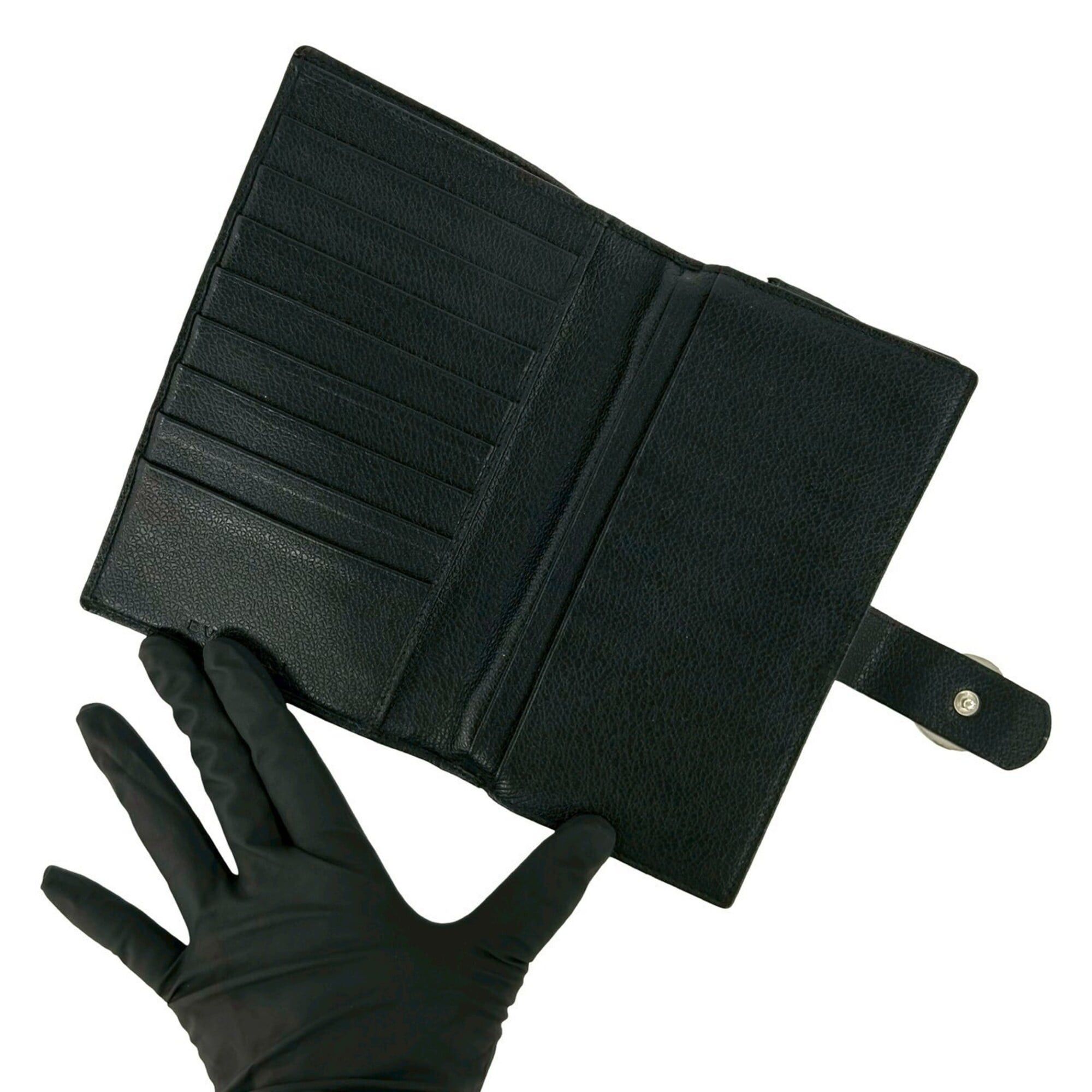 Bvlgari Bvlgari logo hardware, genuine leather, bi-fold wallet, long billfold, coin purse, black, 48256 Size ONE SIZE - 7 Thumbnail